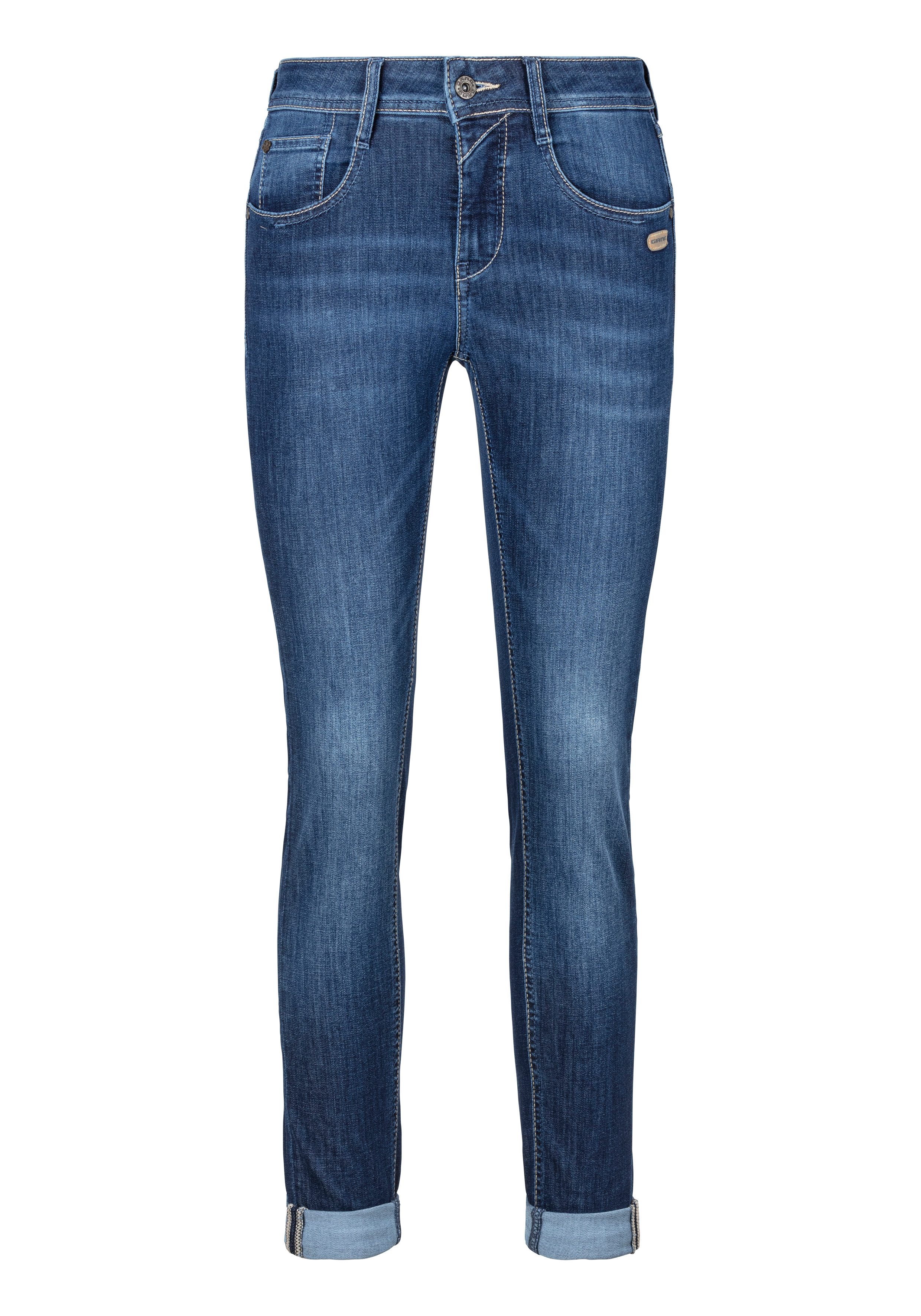 GANG Relax fit jeans 94AMELIE met used-effecten