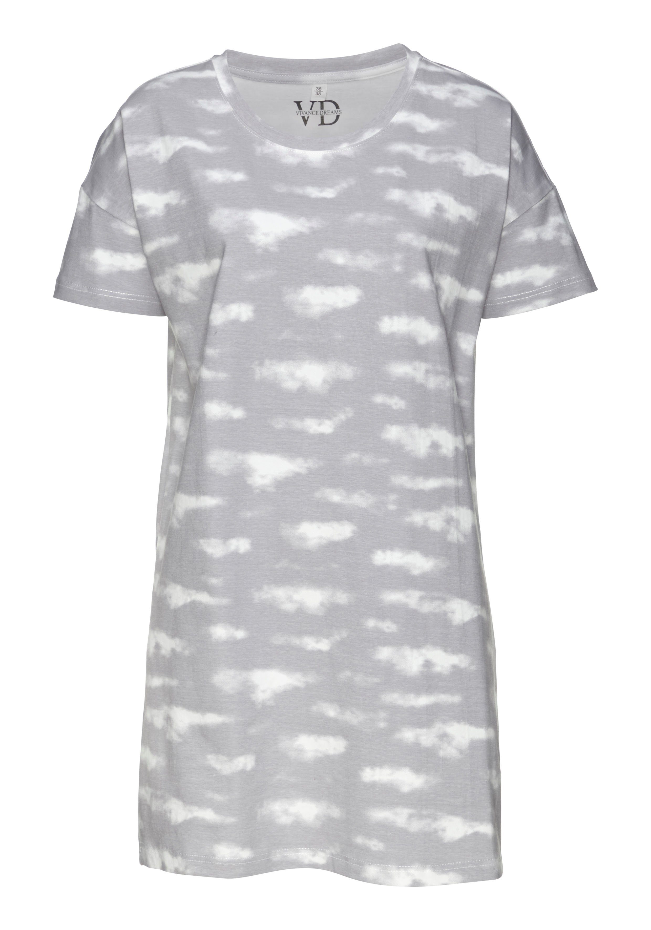 Vivance Dreams Nachthemd met wolkenmotief (Set van 2)