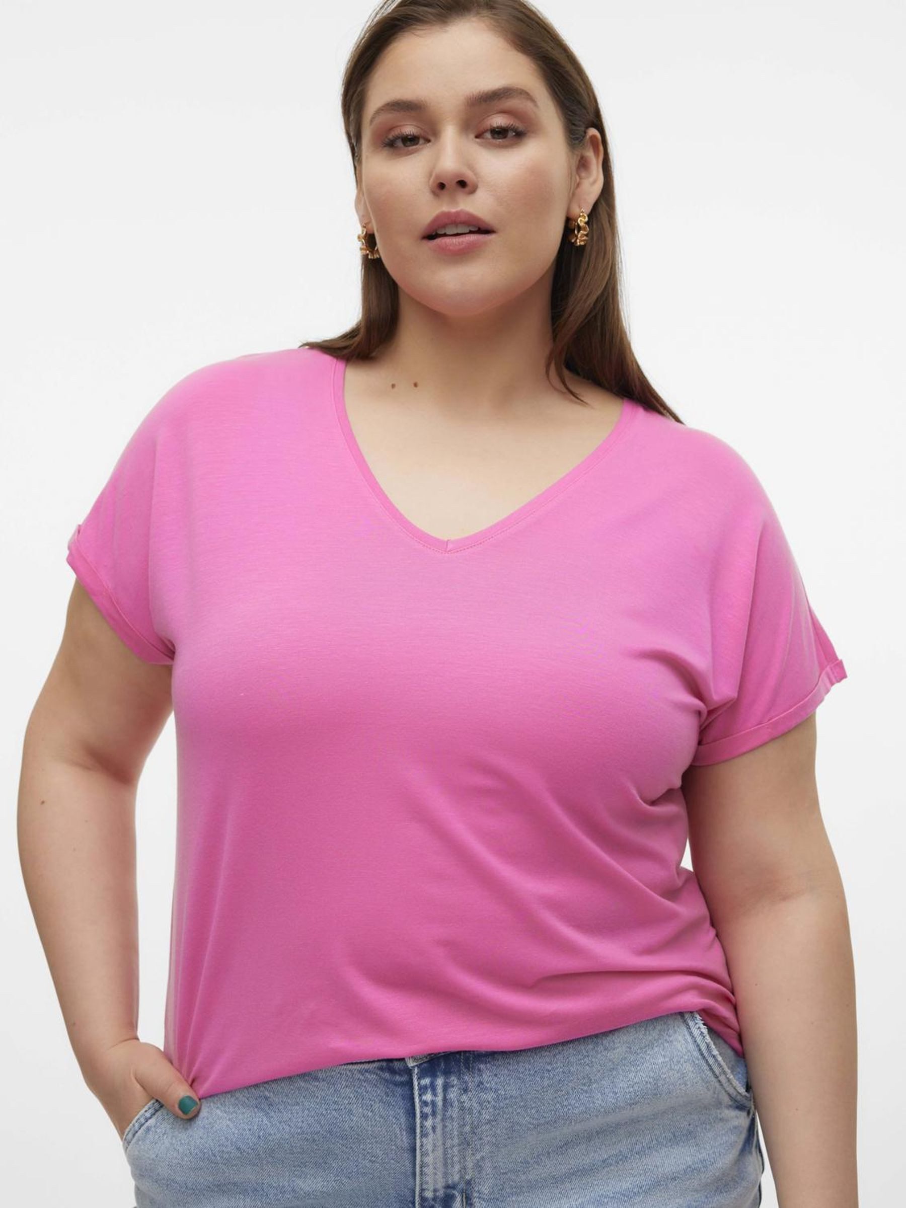 Vero Moda Curve Shirt met V-hals VMAYA SS V-NECK TEE VMA NOOS CURVE