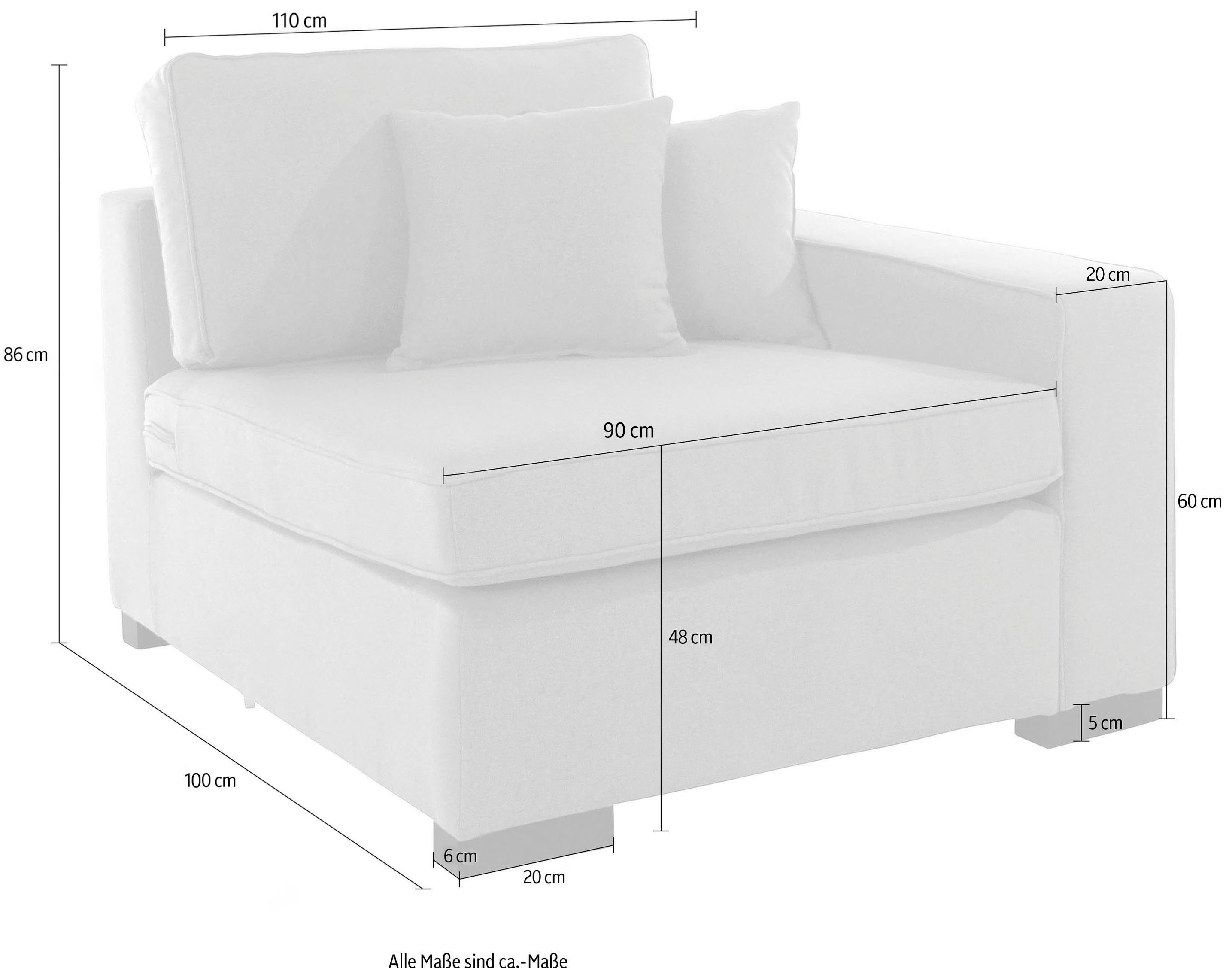 Guido Maria Kretschmer Home&Living Sofaelement Skara Module voor zelf samenstellen, in vele stofkwaliteiten