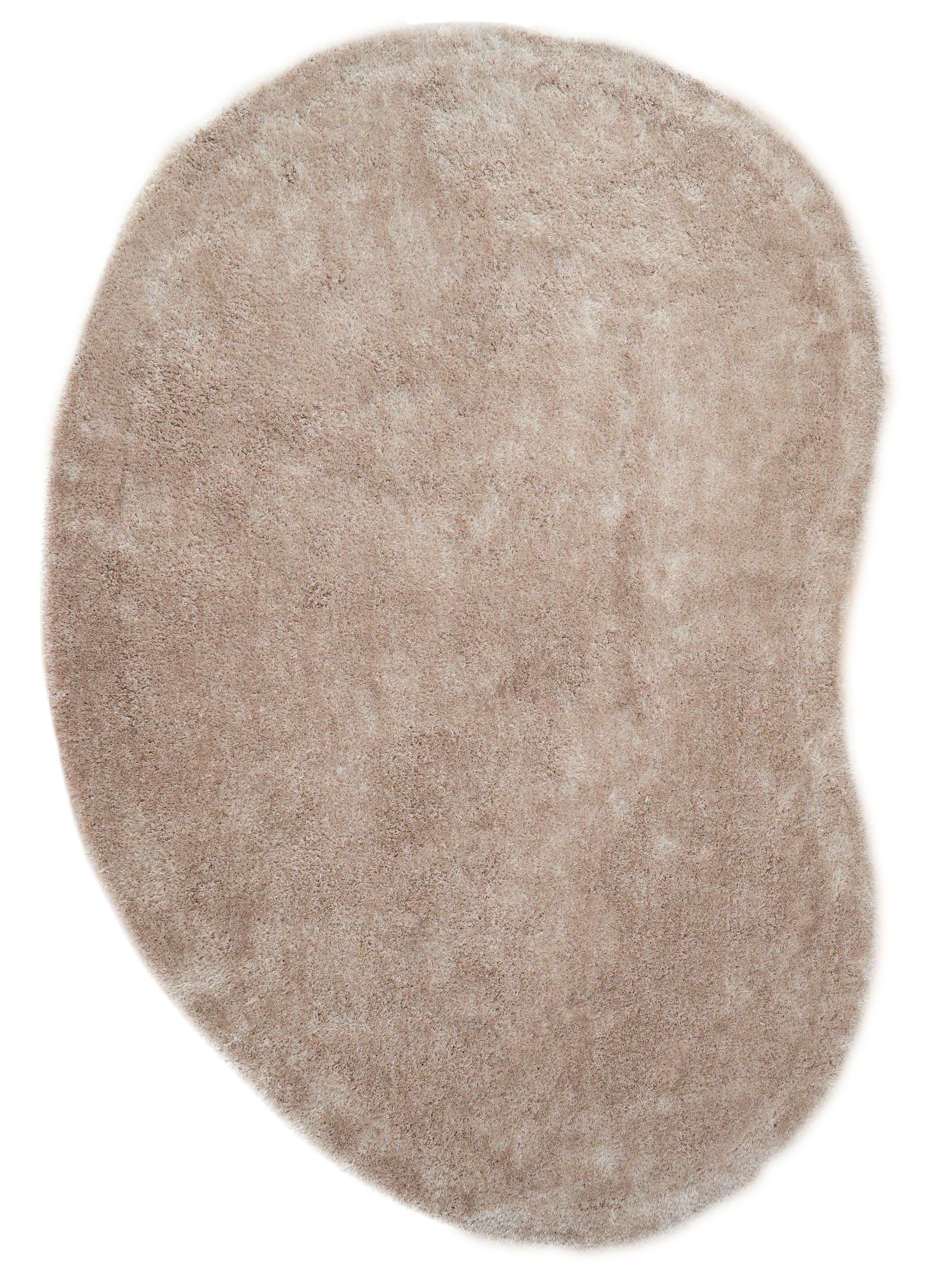 Bruno Banani Hoogpolig vloerkleed Dana Bean shape, bijzondere vorm, zacht, microvezel tapijten moderne vloerkleden maat 100 cm x 150 cm x 30 mm beige