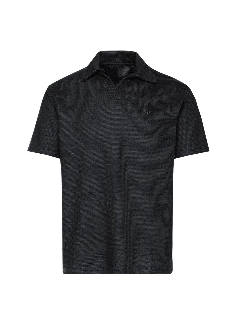 Trigema Poloshirt TRIGEMA Oversized poloshirt zonder knoopsluiting in wafeloptiek (1-delig)