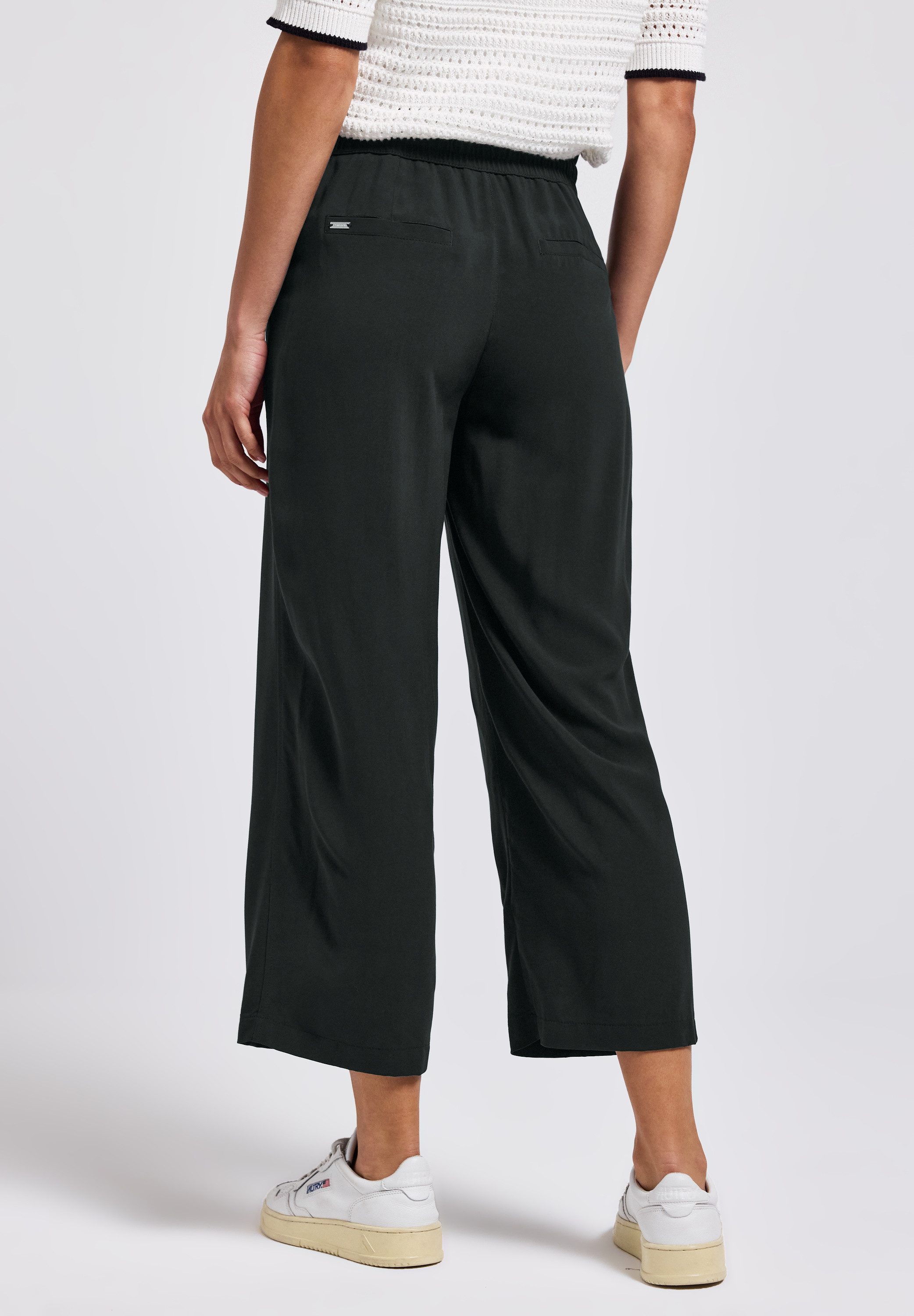 STREET ONE Stoffen broek Style Emee elastische band met rijgkoord