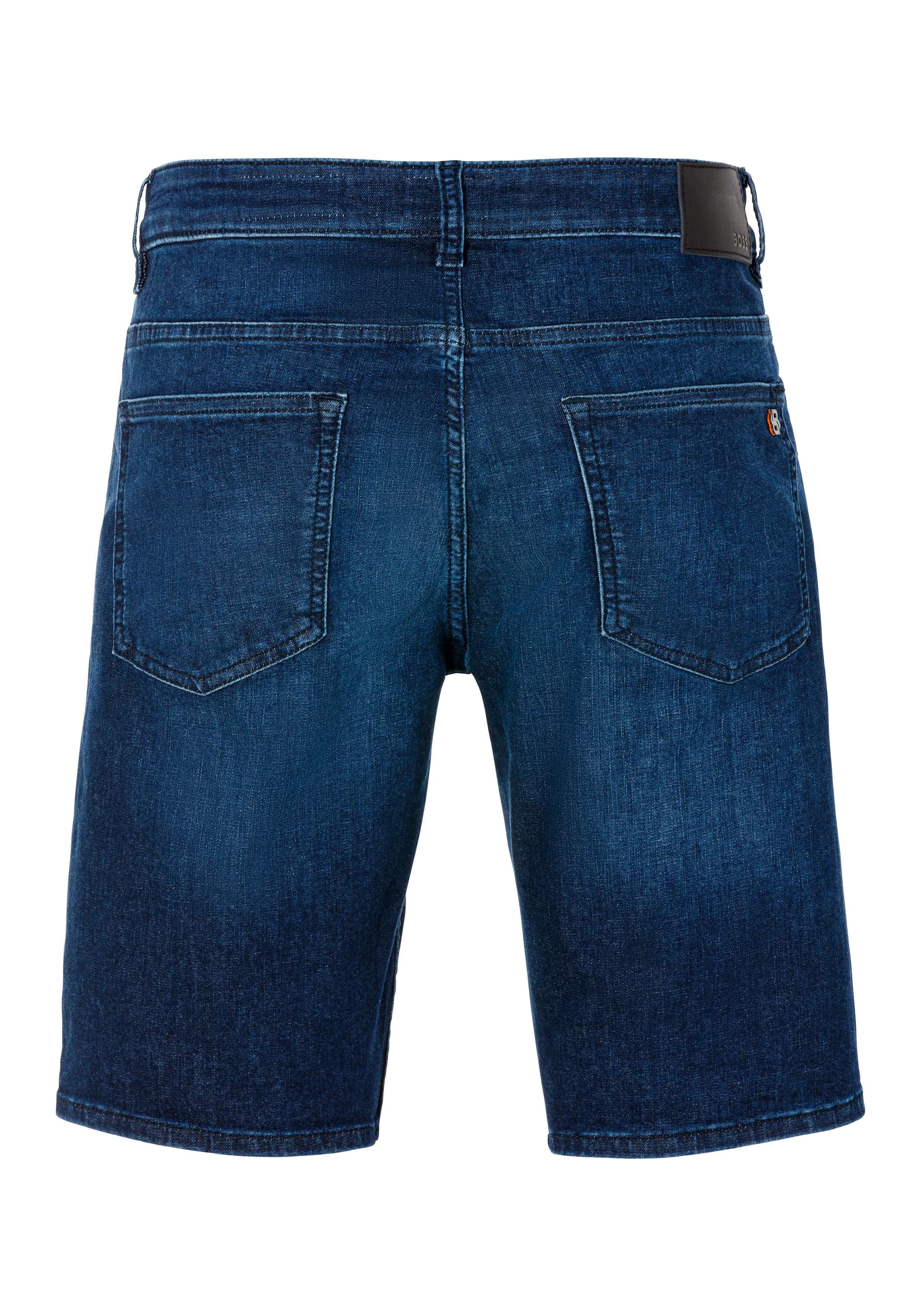 Boss Orange Short Delaware met leren badge en muntzak