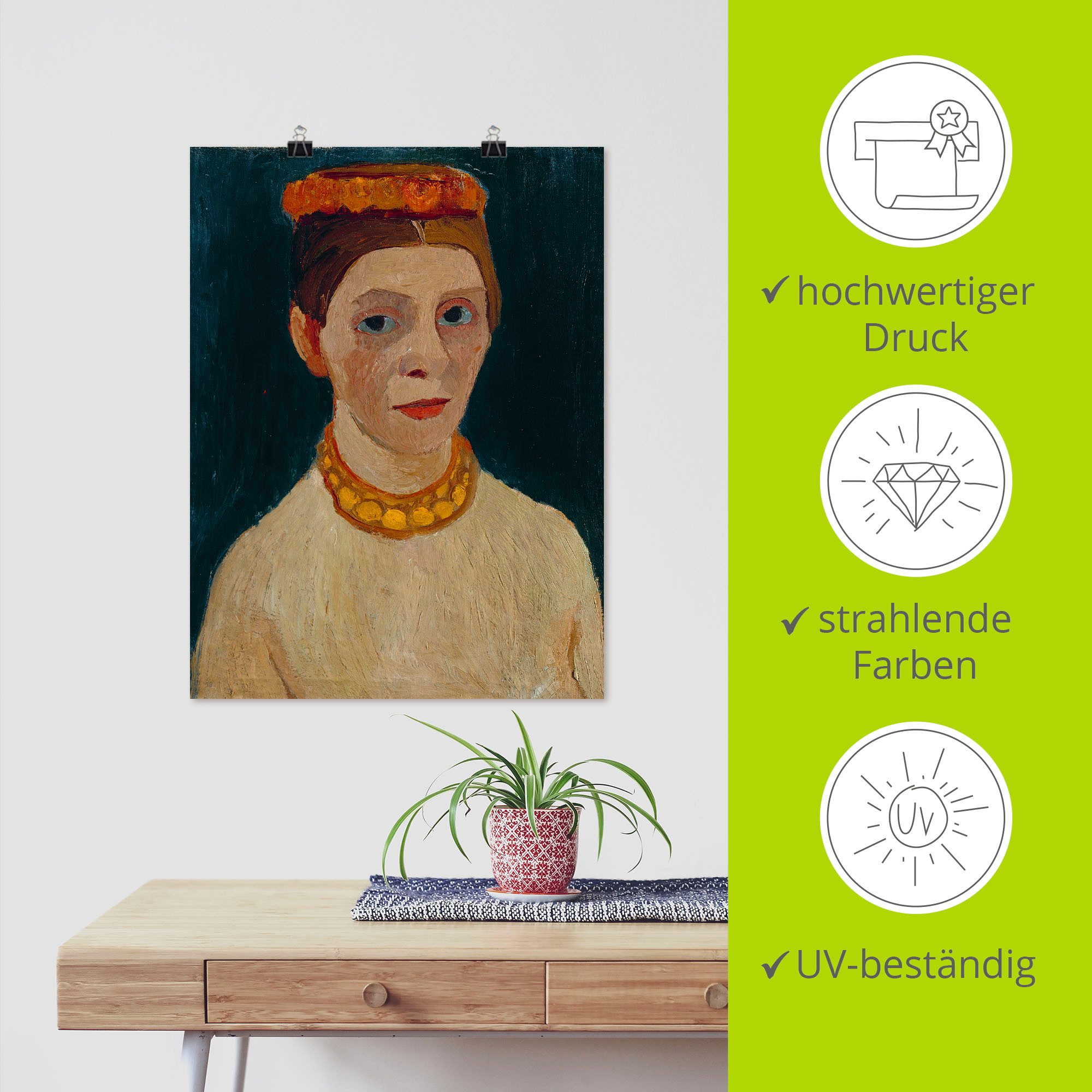 Artland Artprint Rode bloemenkrans en ketting. als artprint op linnen, muursticker of poster in verschillende maten