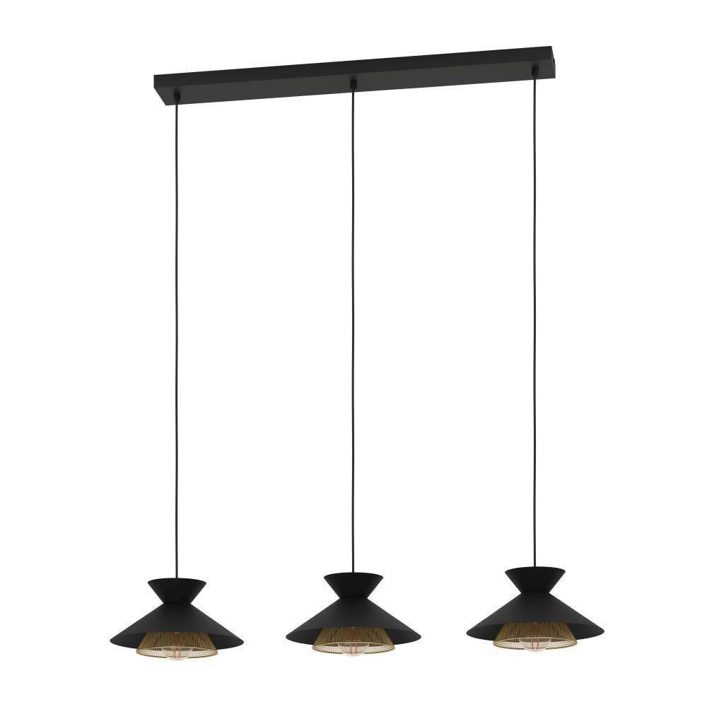 EGLO Hanglamp GRIZEDALE Hanglamp, eetkamerlamp, Japandi-ontwerp van metaal in zwart (1 stuk)