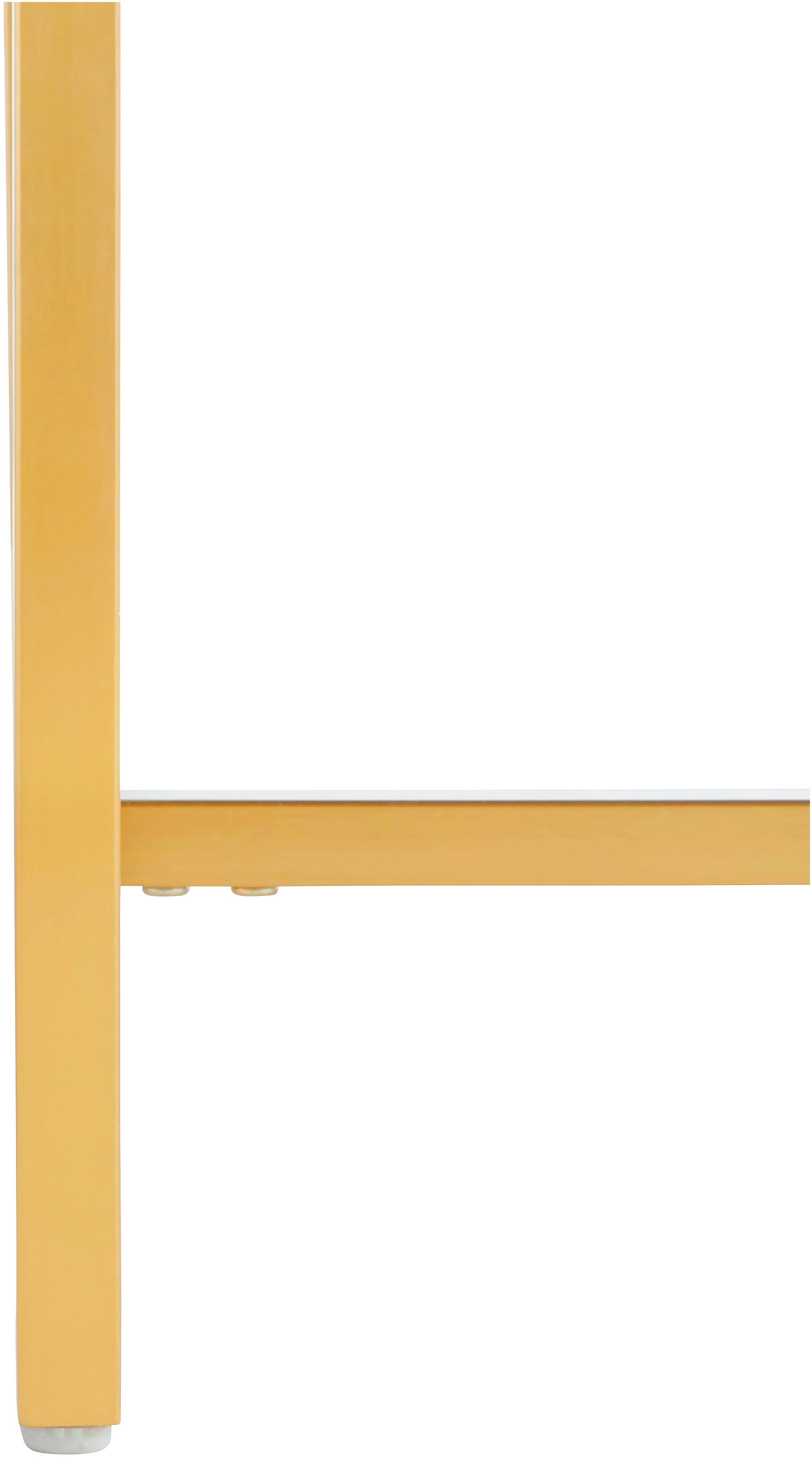 Leonique Dressoir Minfi in 3d-look, sidetable met goudkleurig metalen frame