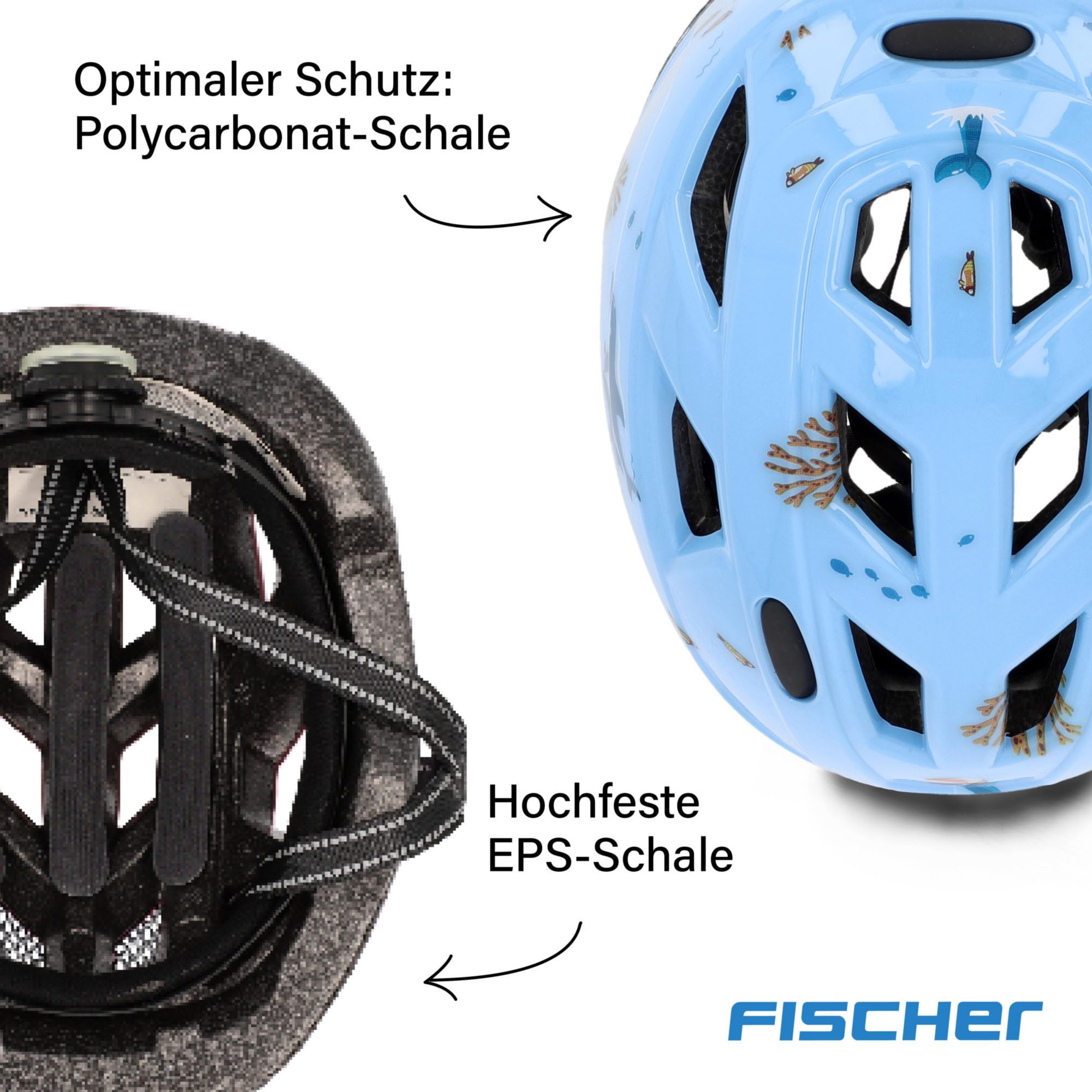 Fischer Kinderfietshelm Plus dolfijn XS/S