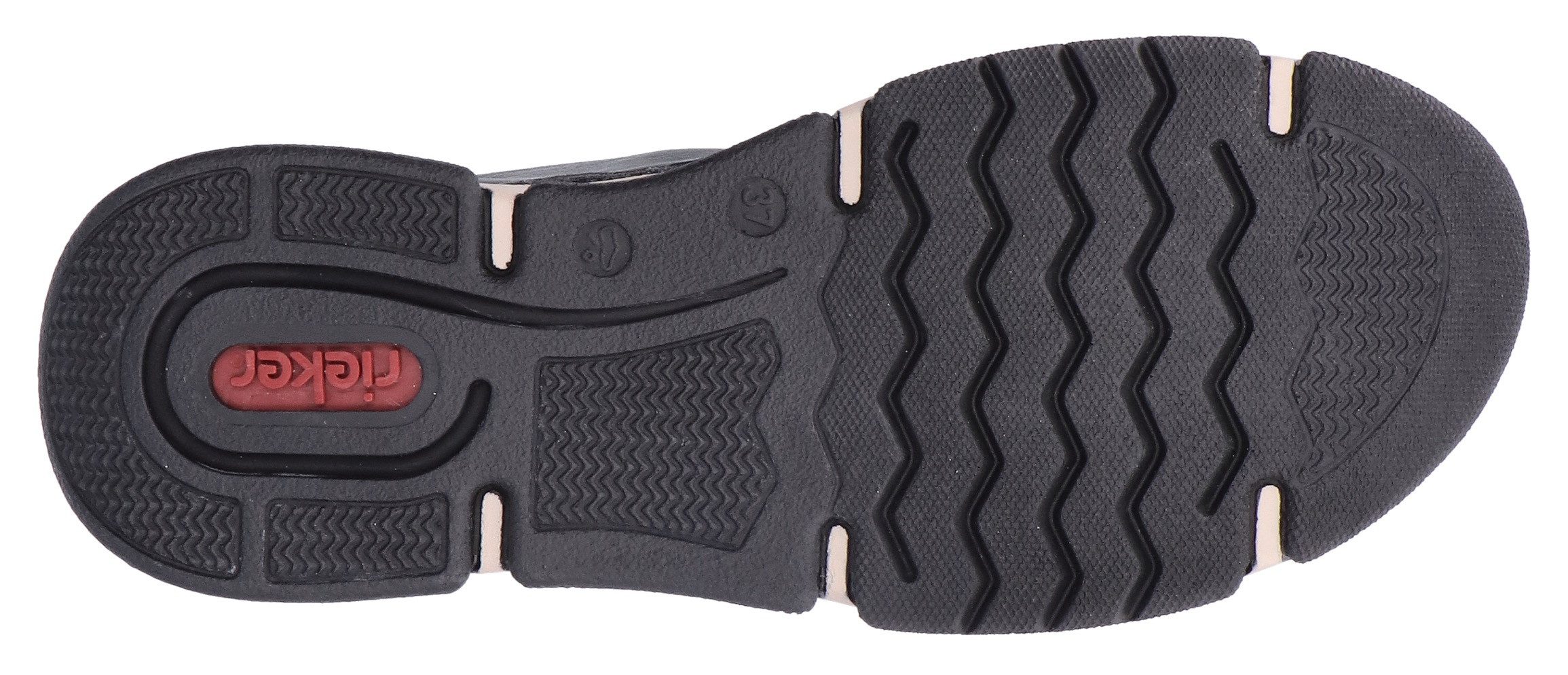 Rieker Sneakers vrijetijdsschoen, lage schoen, veterschoen met contraststiksels
