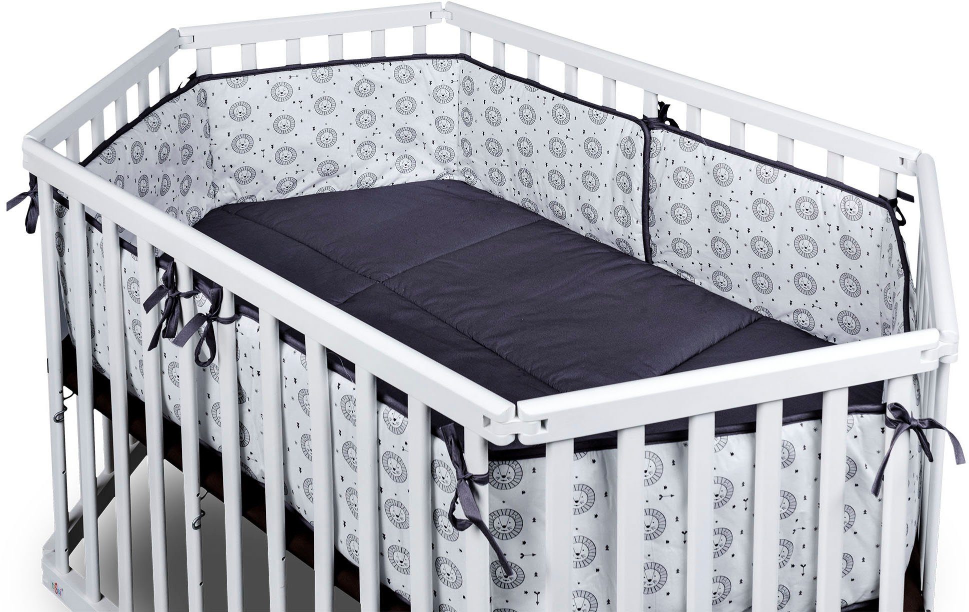 tiSsi® Boxkleed Liet, 6-hoek, grijs Lion geschikt voor tissi® 6-hoek box (2-delig)