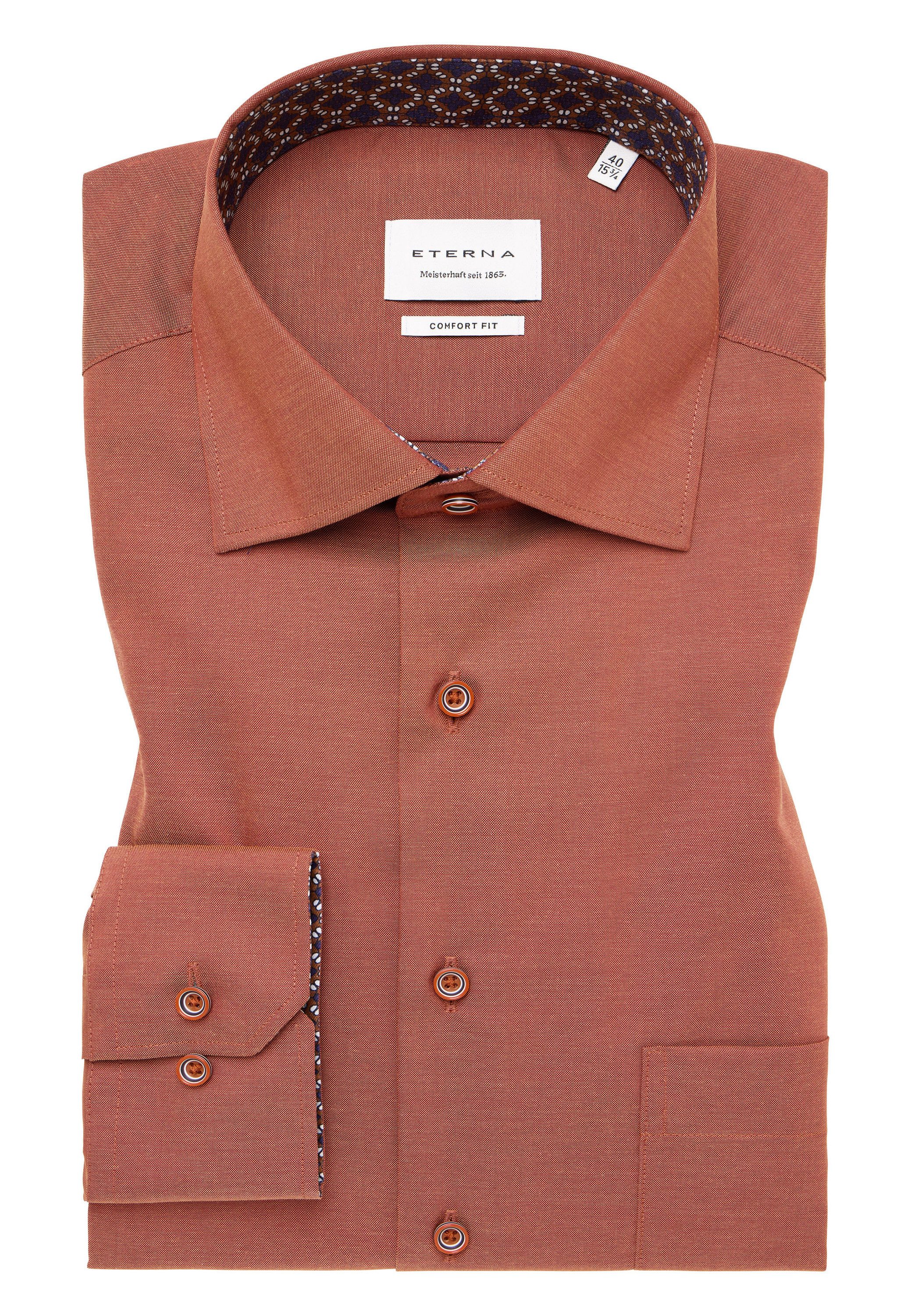 Eterna Overhemd met lange mouwen Comfort fit NON IRON (strijkvrij)