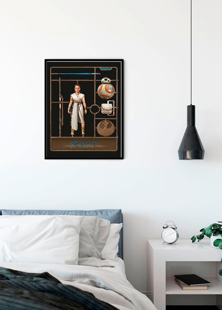 Komar Wanddecoratie Star Wars Toy Rey Wanddecoratie voor de kinderkamer - zonder lijst (1 stuk)
