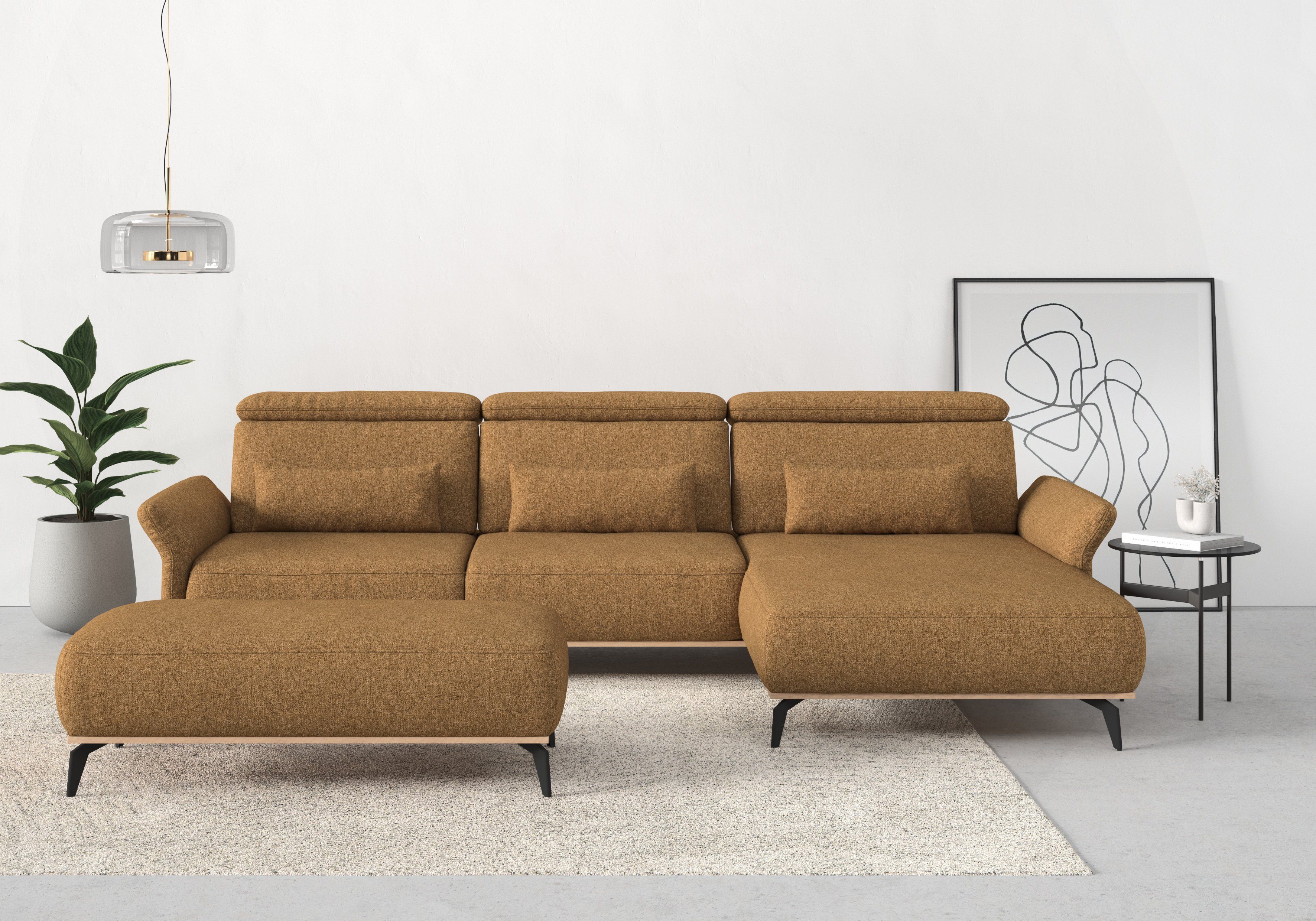 Places of Style Hocker Fjord Met een houten lijst van massief beuken eikenkleurig, met poten 15 cm hoog