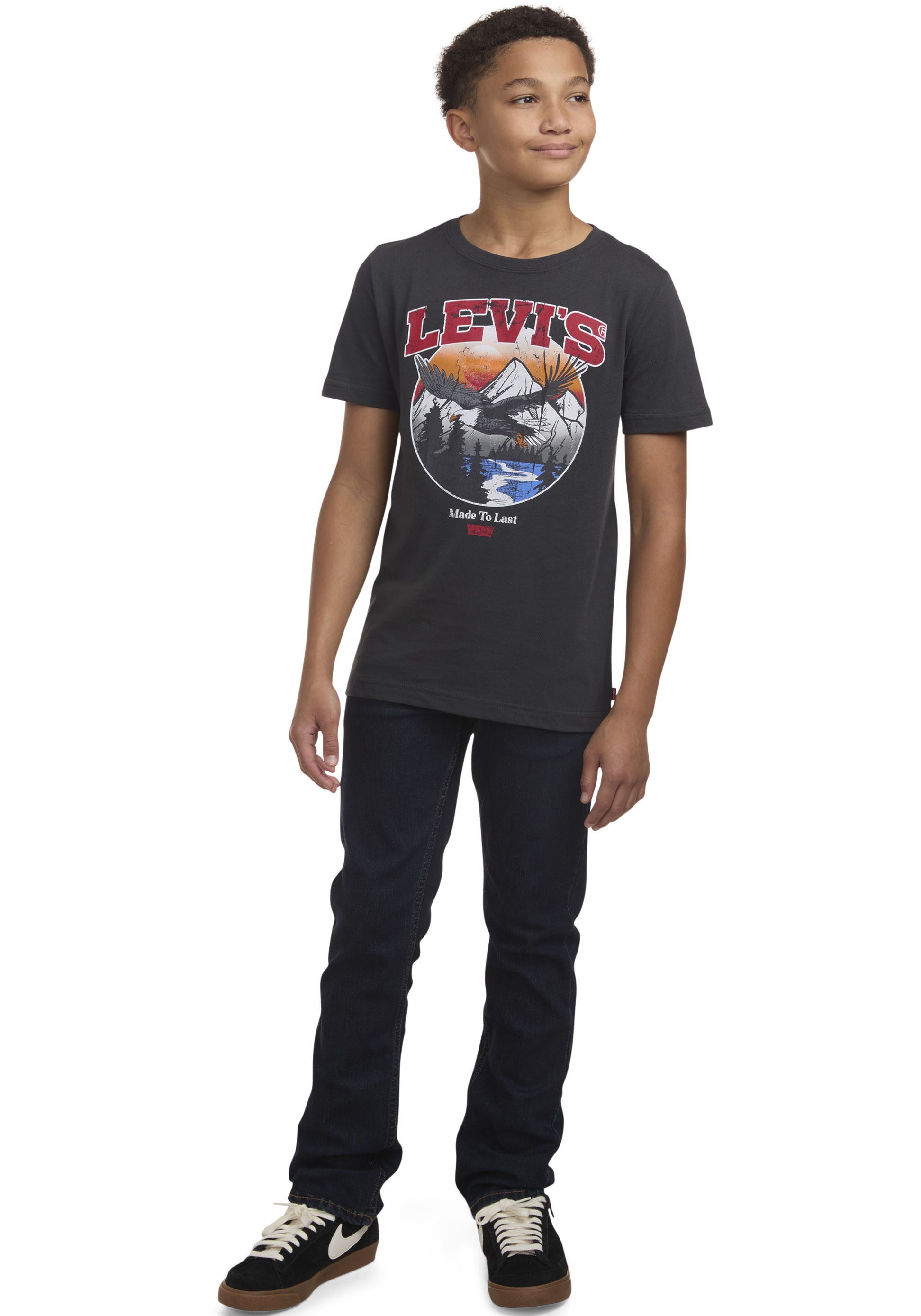 Levi's Kidswear T-shirt LVB SOAR LIKE AN EAGLE TEE met frontprint in used-look