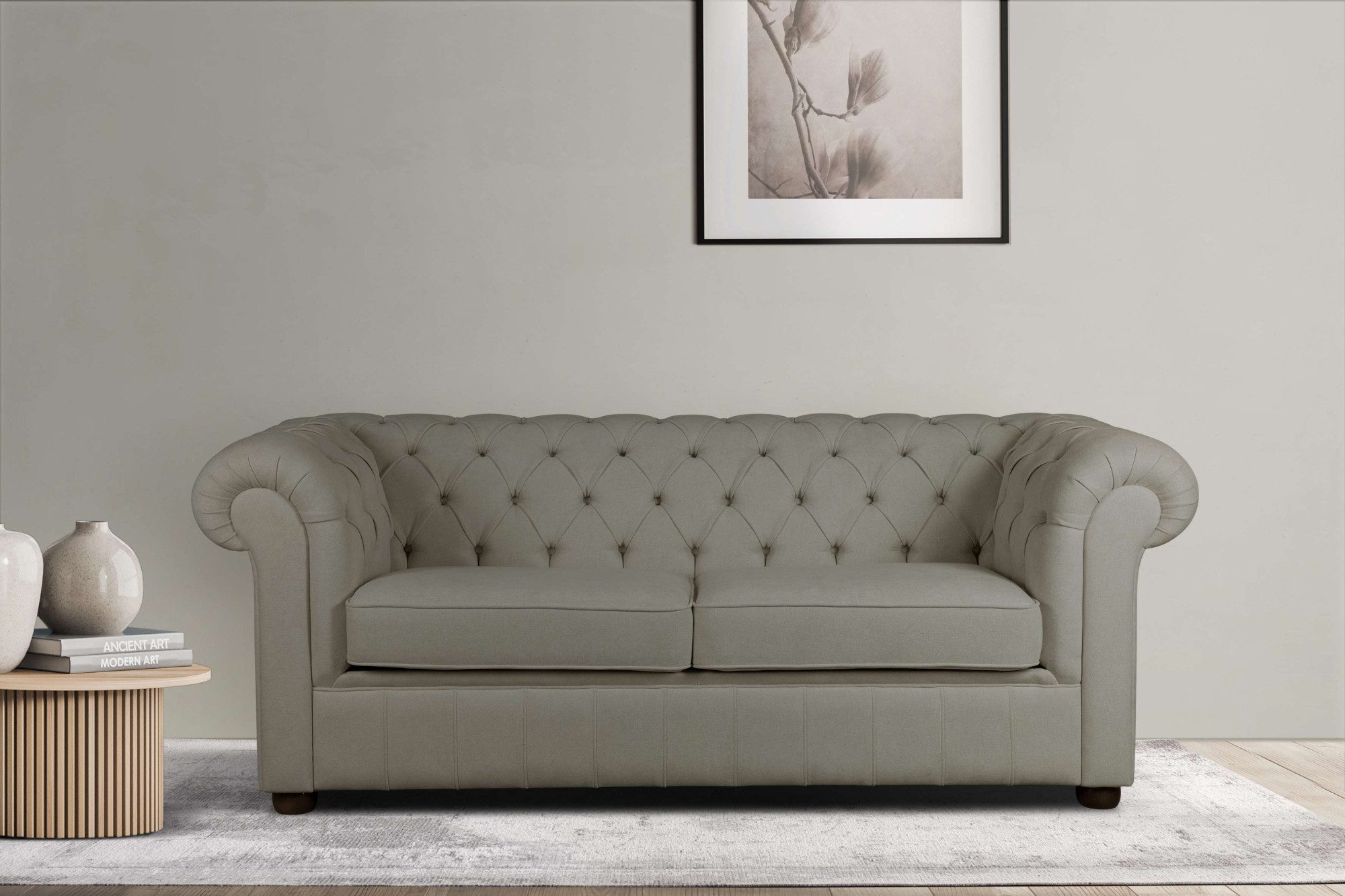 Home affaire 3-zitsbank CHARENTE, optionele slaapbank, Chesterfield-sofa, bedfunctie met edele knoopbevestiging en typische armleuningen, b/d/h 198/89/74 cm