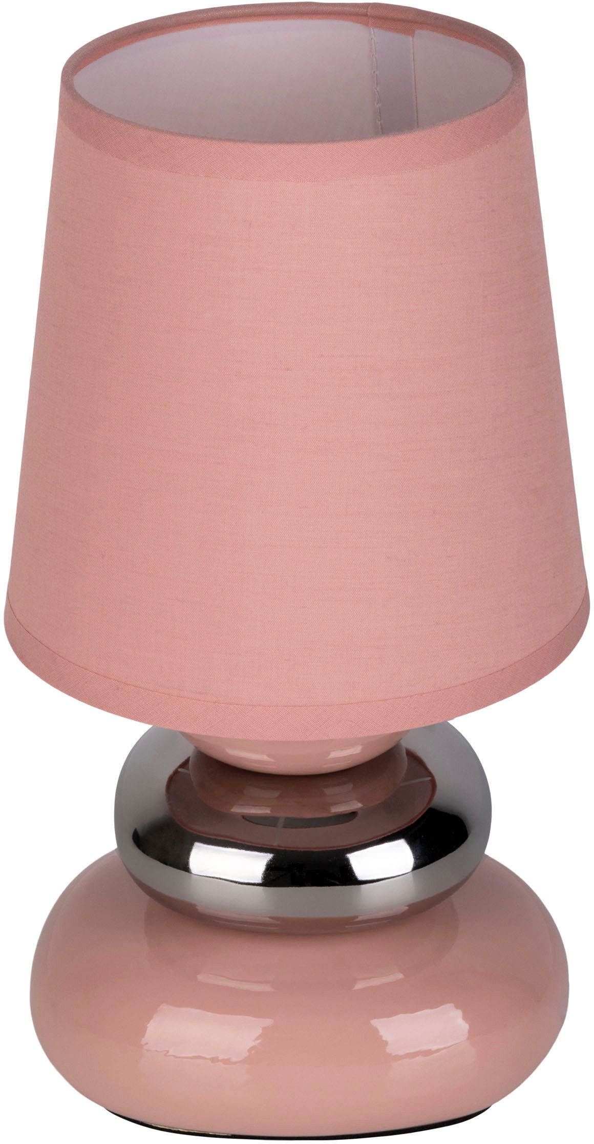 näve Tafellamp Stoney met keramieken voet en textielen kap, 1xe14/max.40 w (1 stuk)