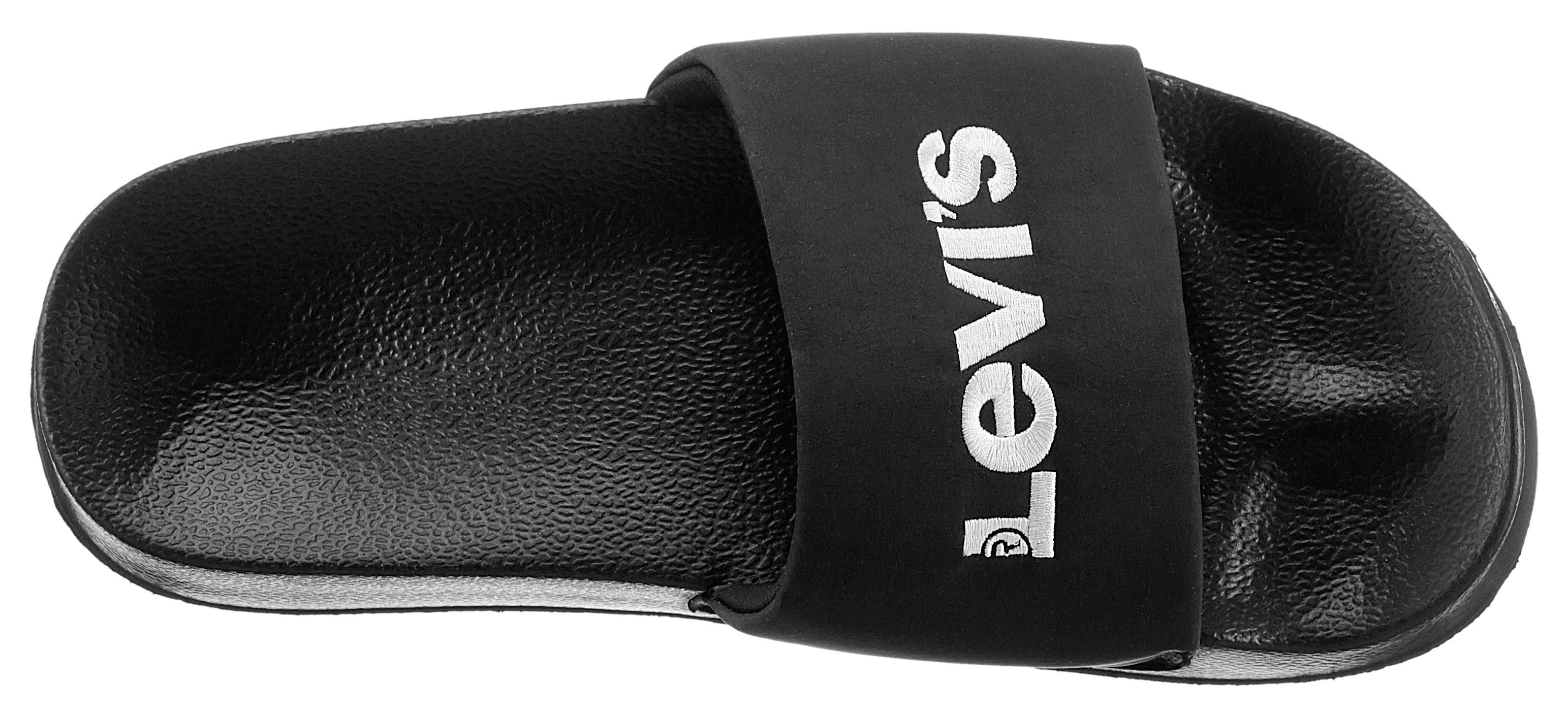 Levi's® Slippers JUNE S BOLD PADDED plateau, zomerschoen, slippers met logo-opdruk