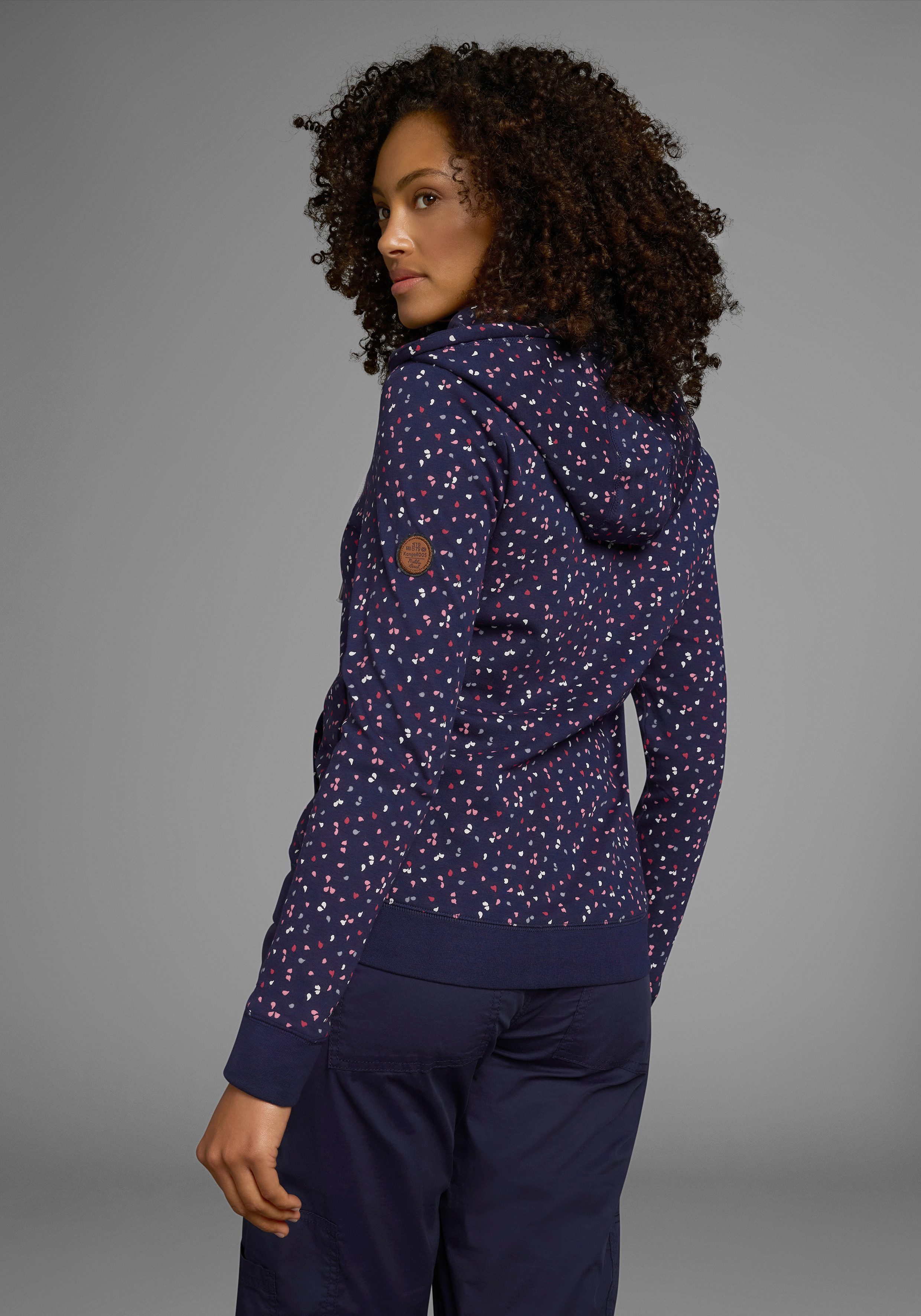 KangaROOS Capuchonsweatvest met sportieve minimal-print