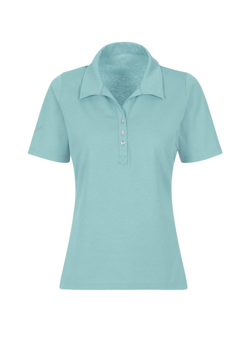 Trigema Poloshirt TRIGEMA poloshirt van katoen met kristallen (1-delig)