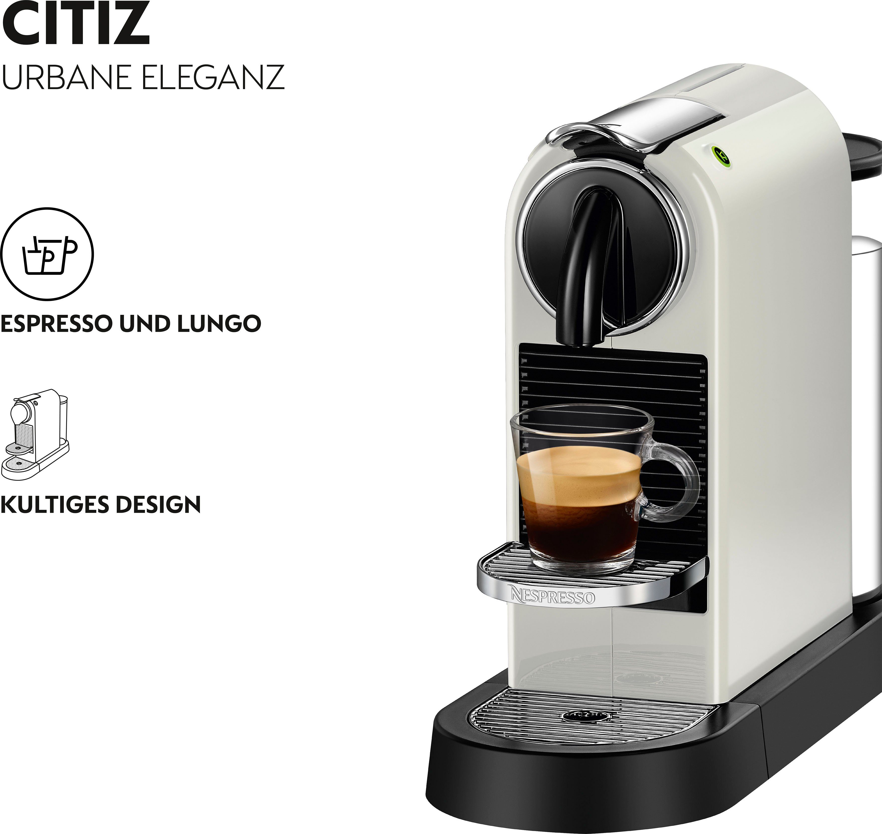 Nespresso Koffiecapsulemachine CITIZ EN 167.W van DeLonghi, White, incl. welkomstpakket met 7 capsules