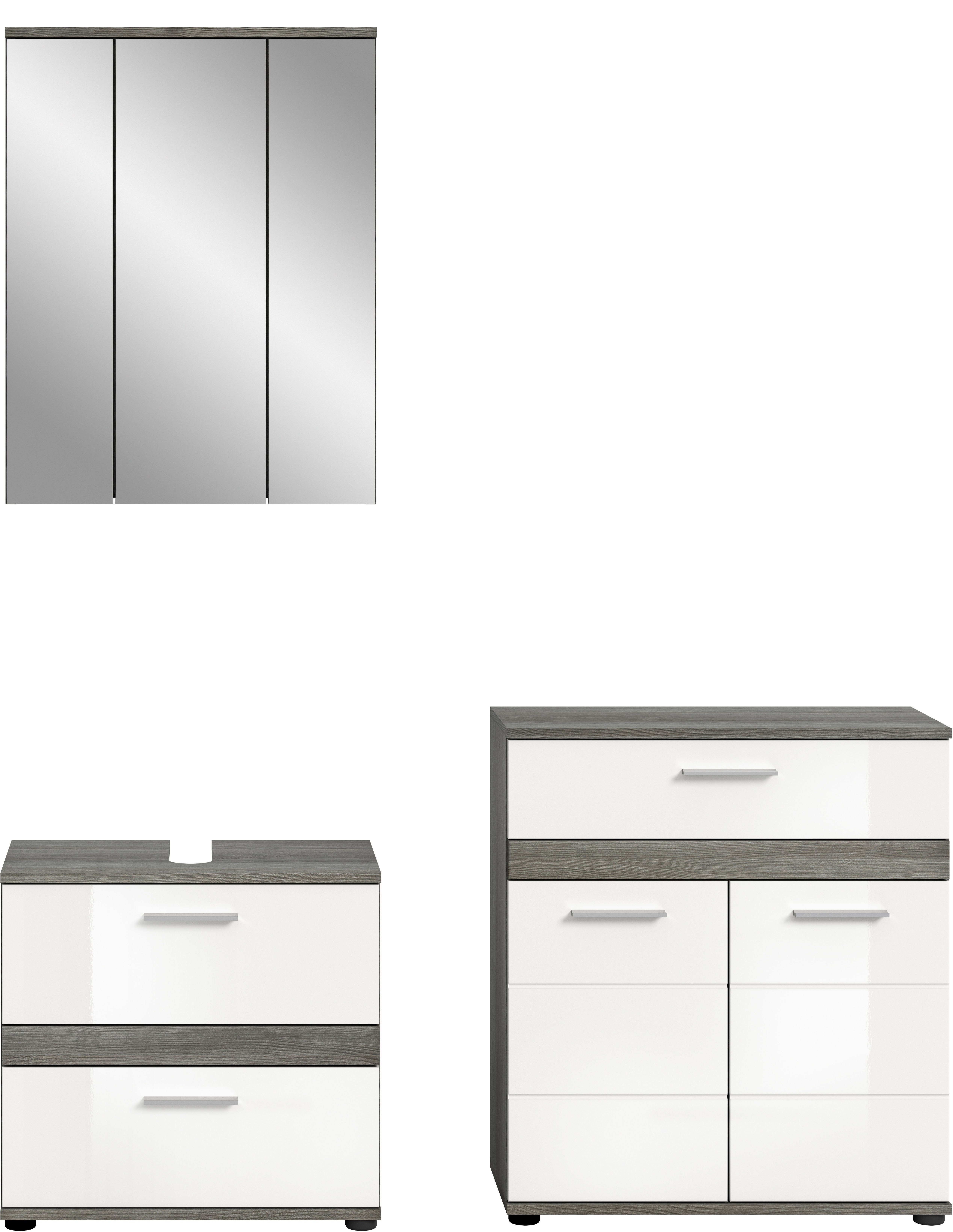 welltime Badmeubelset LUCCA, 3-delig, TOPSELLER!, hoogwaardige MDF front (set, 3 stuks)