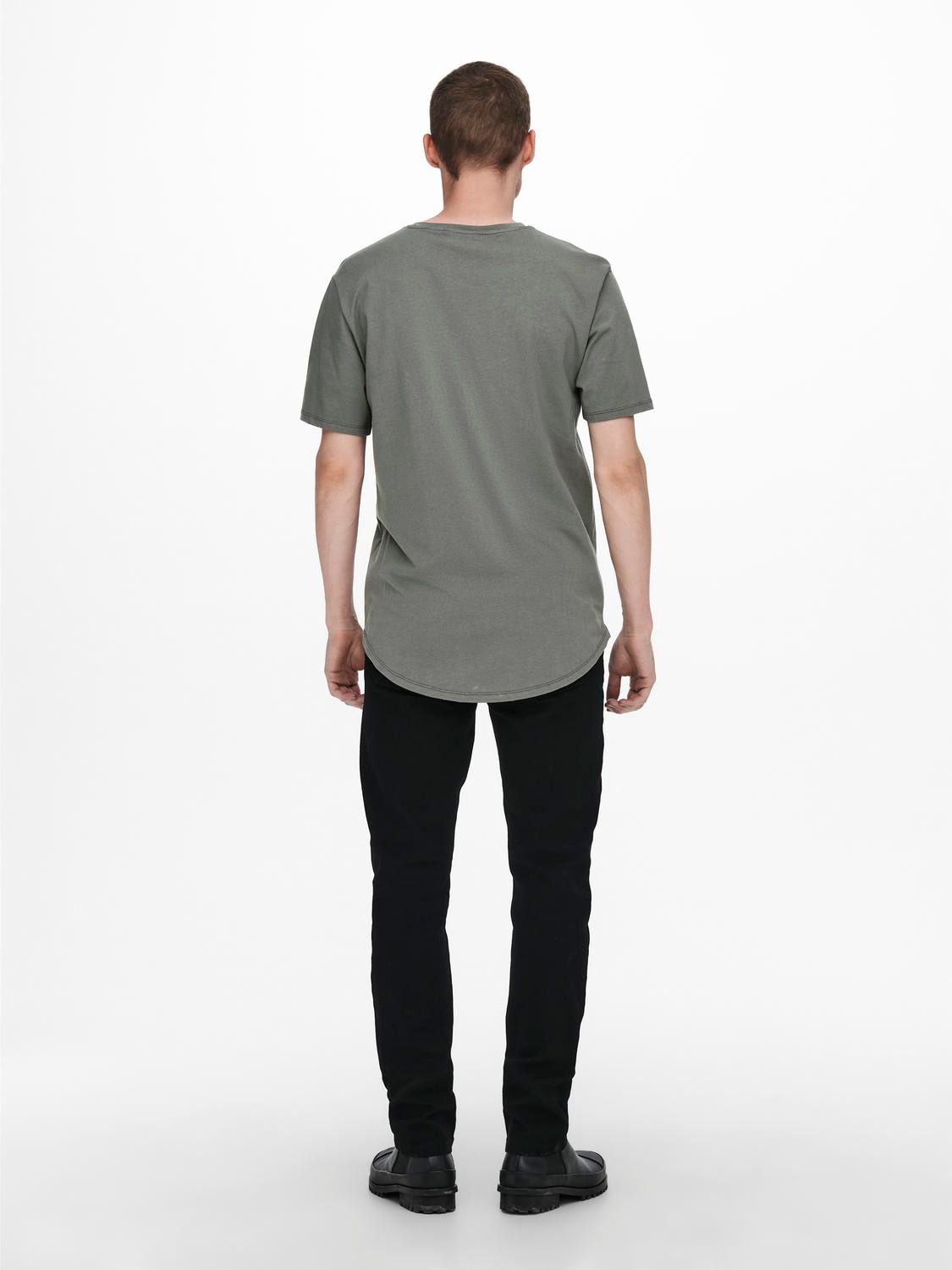 ONLY & SONS Shirt met ronde hals ONSMATT LONGY SS TEE NOOS