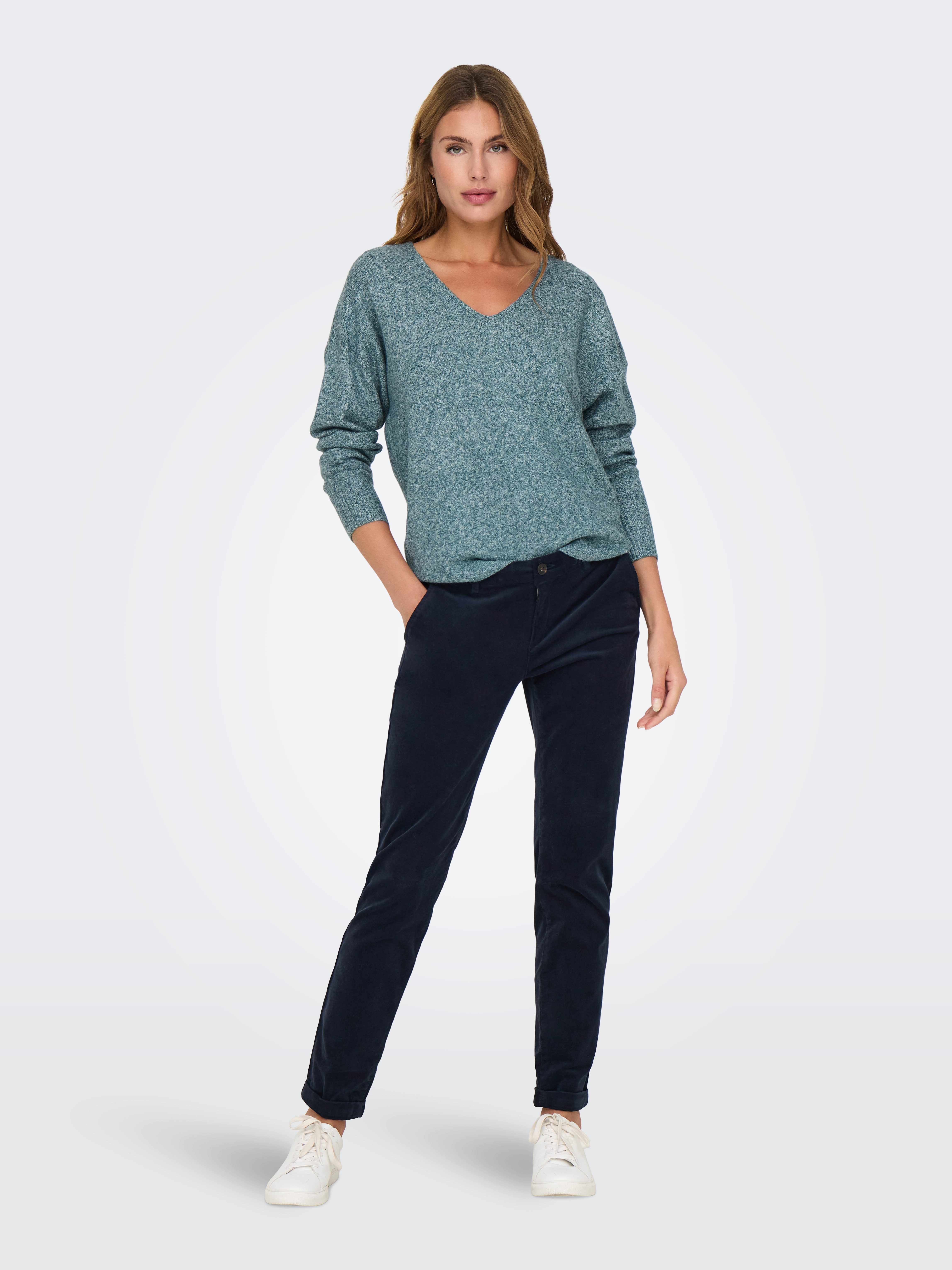 Only Trui met V-hals ONLRICA LIFE L S V-NECK PULLO KNT NOOS