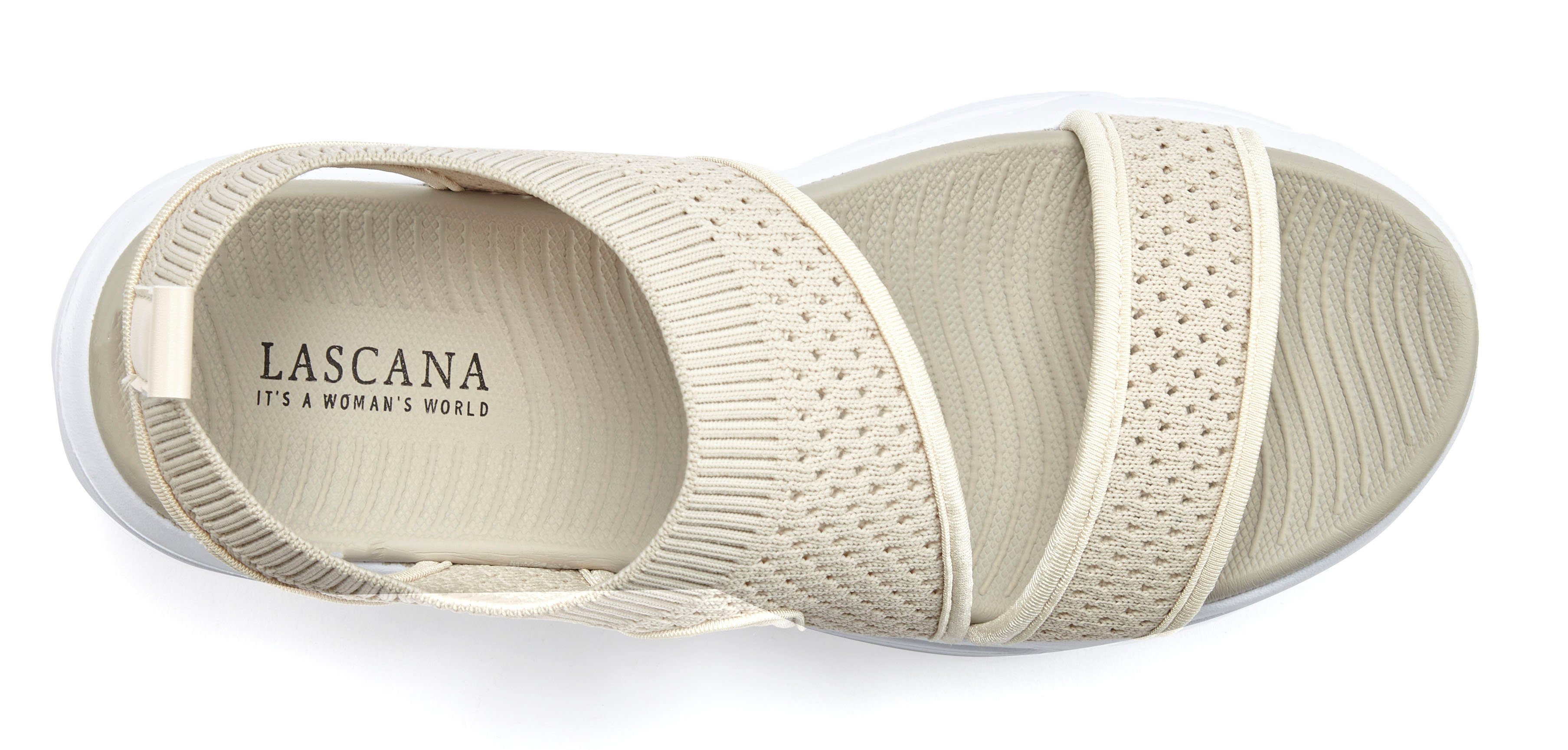 Lascana Sandalen Zomerschoen Sandalette, zomerschoen van elastisch textiel bijzonder licht VEGAN