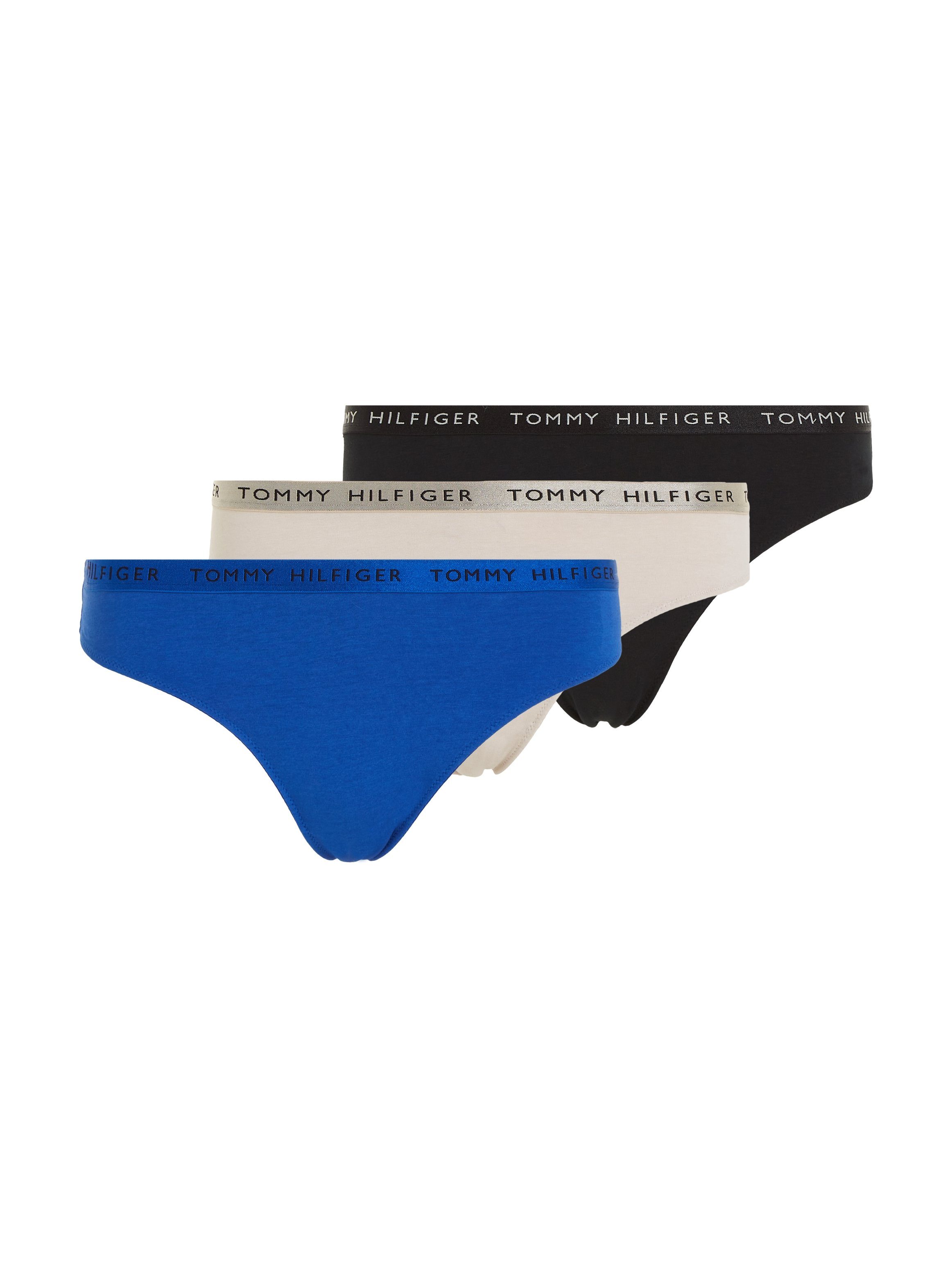 Tommy Hilfiger Underwear T-string SHINE 3 PACK THONG GIFTING met tommy hilfiger logoband (Set van 3)