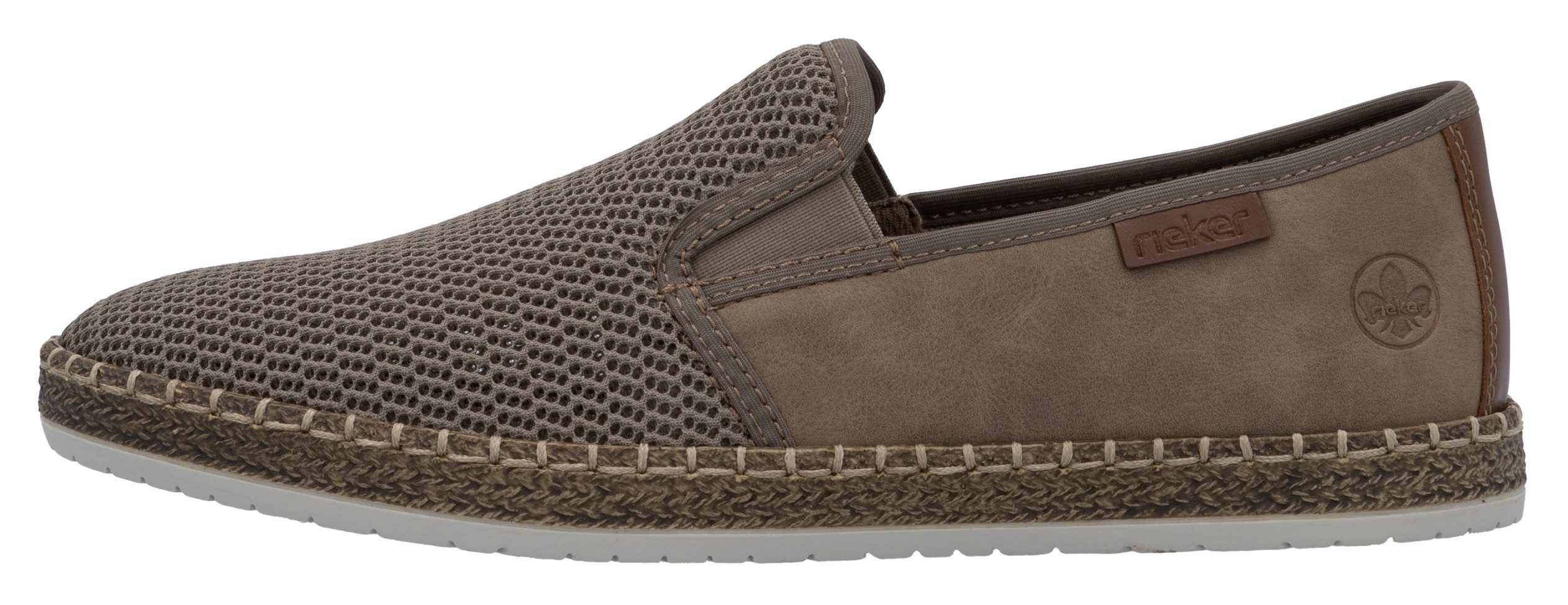 Rieker Espadrilles Slipper, strand schoen, zomerschoen met stretchinzetten