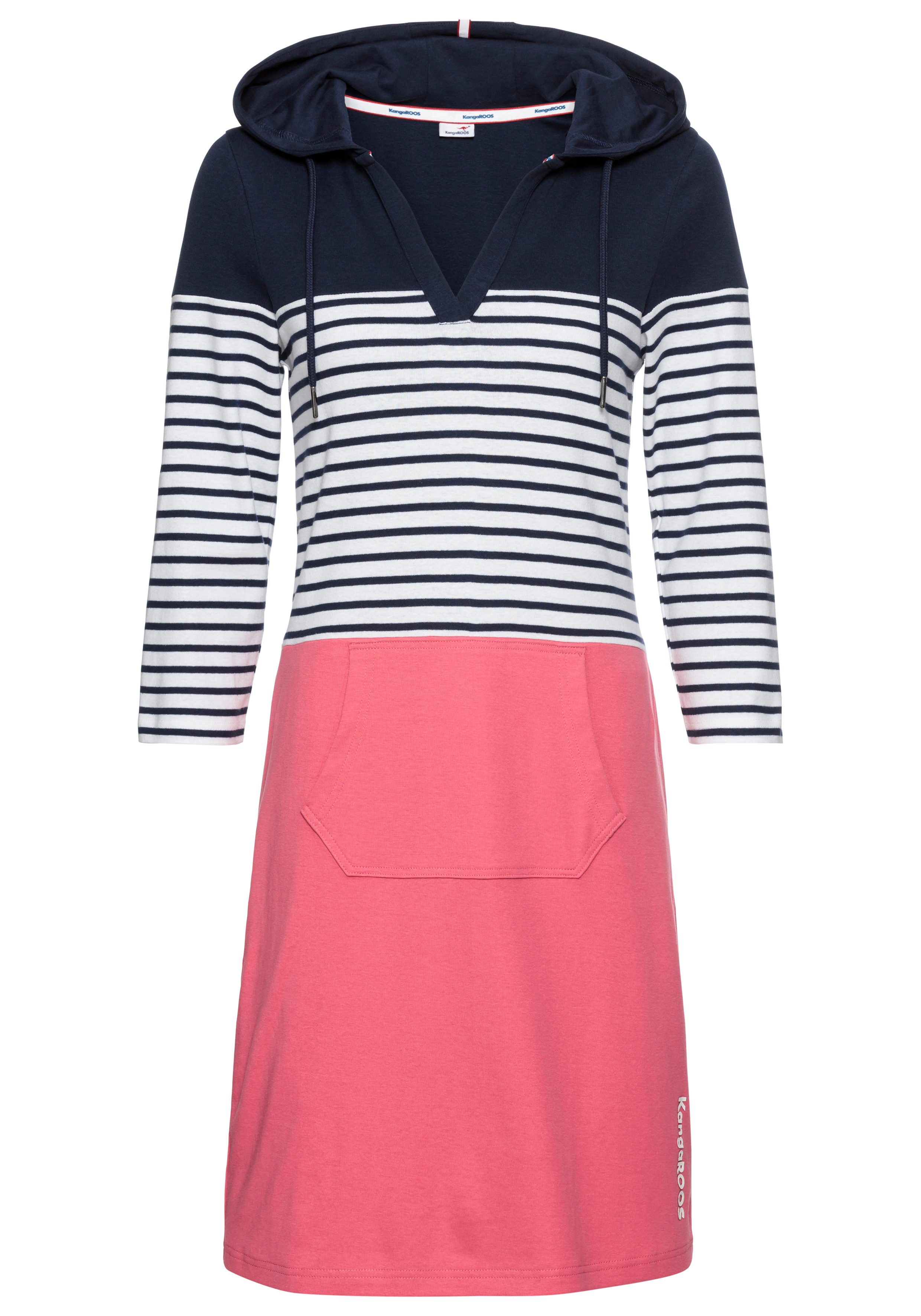 KangaROOS Jerseyjurk korte jurk, casual look, van ribbreiwerk