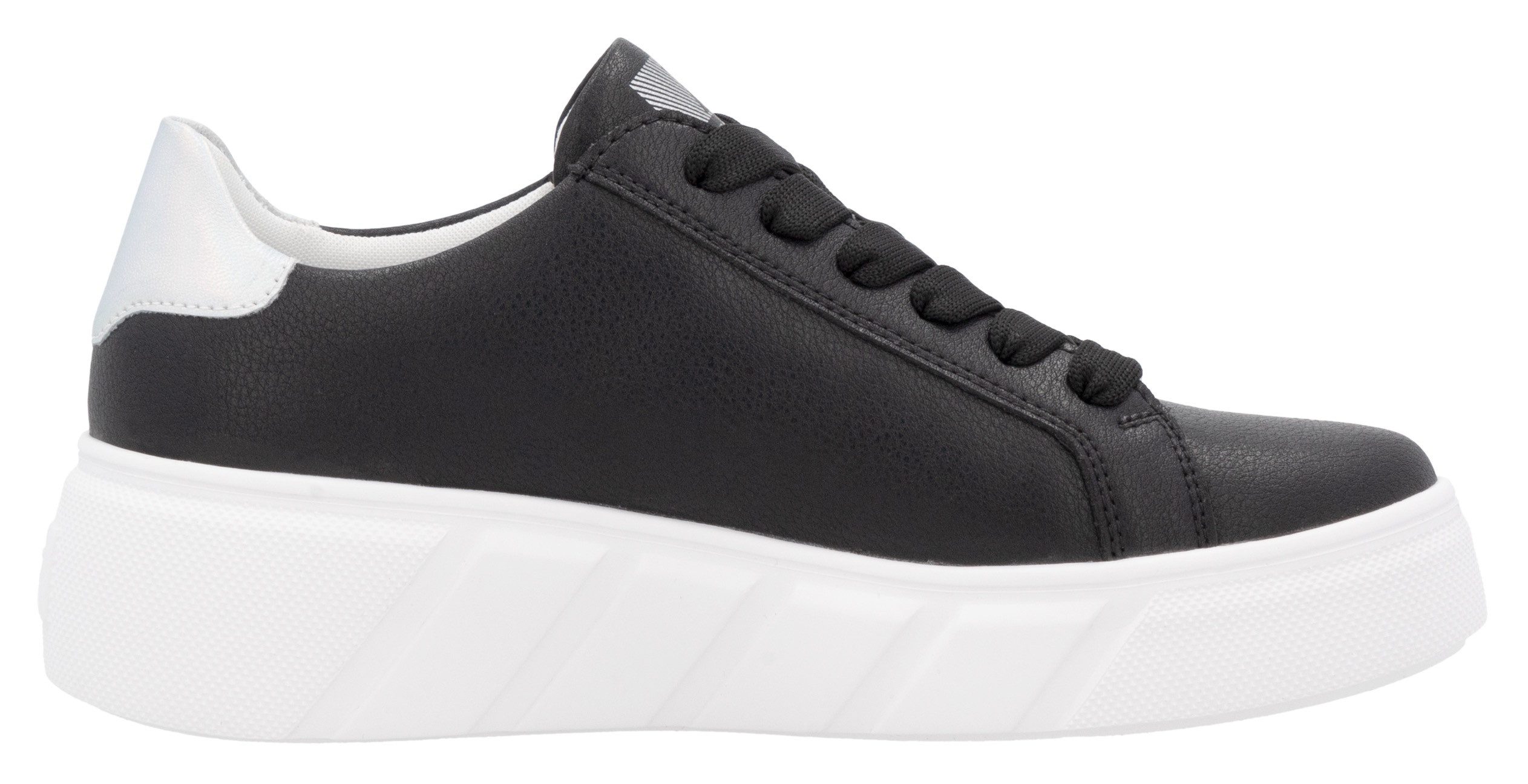 RIEKER Sport Plateausneakers , vrijetijdsschoen, lage schoen, veterschoen met zijlijke perforatie
