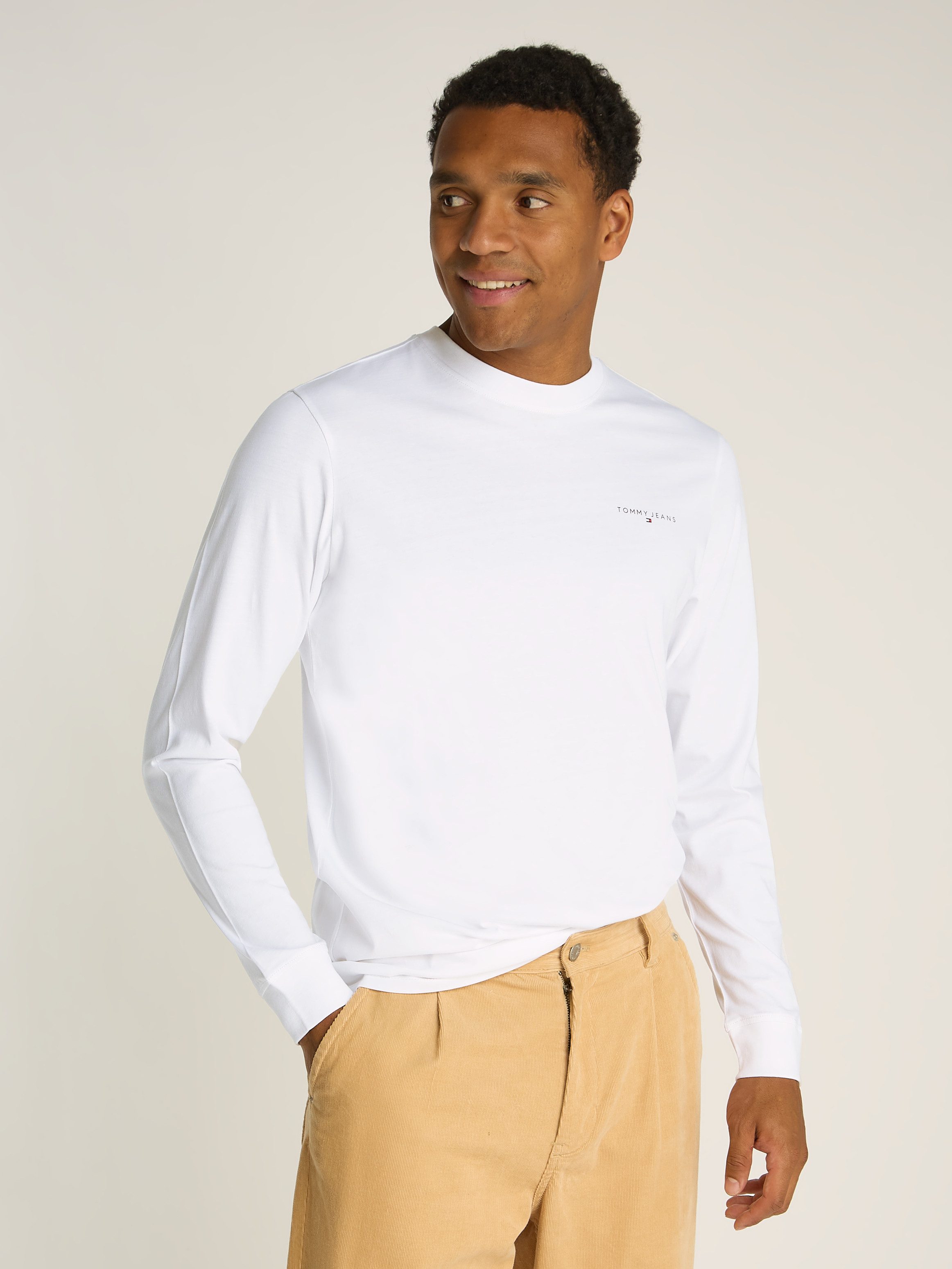 Tommy Jeans Plus Longsleeve TJM SLIM LINEAR CHST L/S TEE EXT