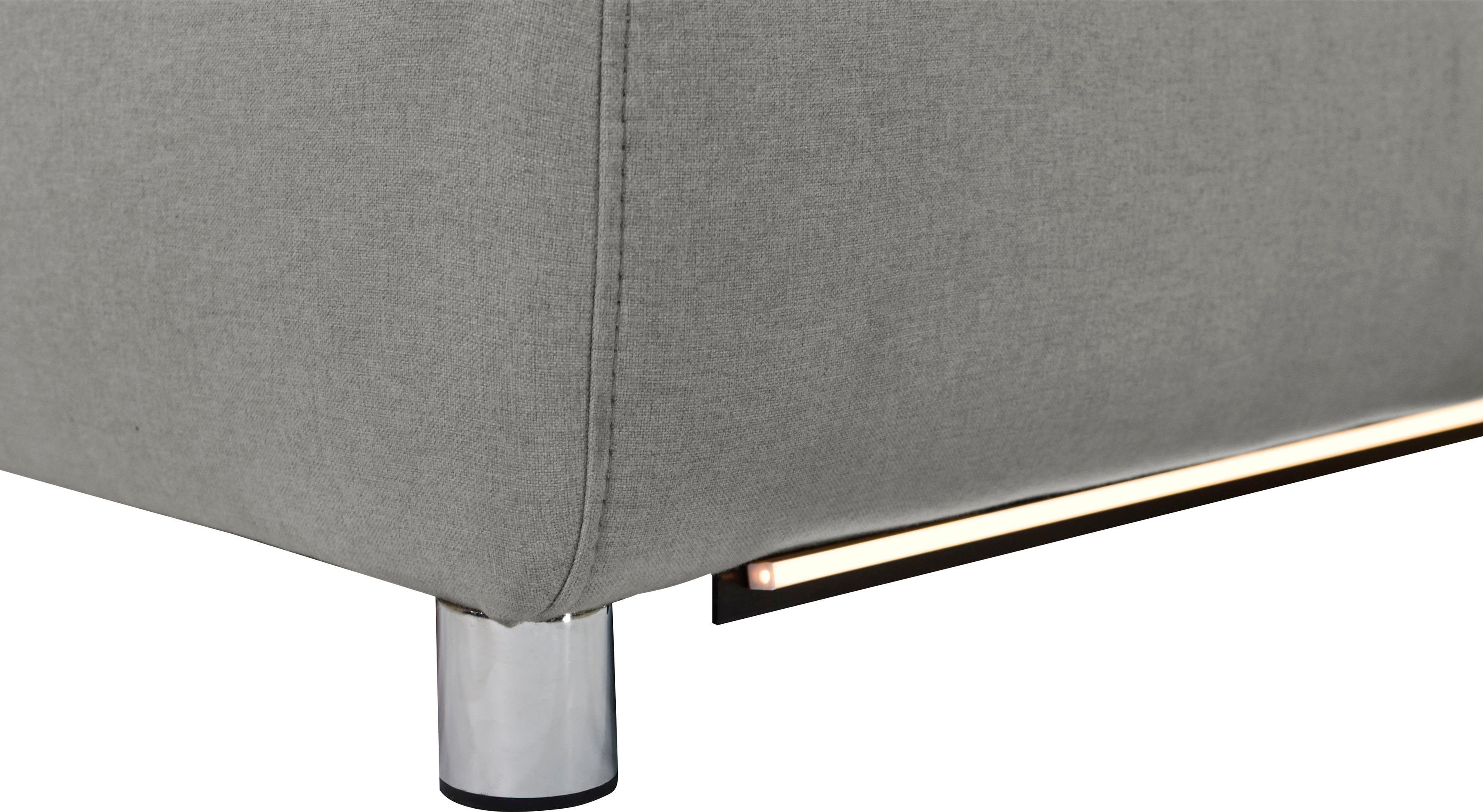 Places of Style Hoekbank Pareli, L-model, 259 cm, met récamier, echt leer, imitatieleer, weefstof