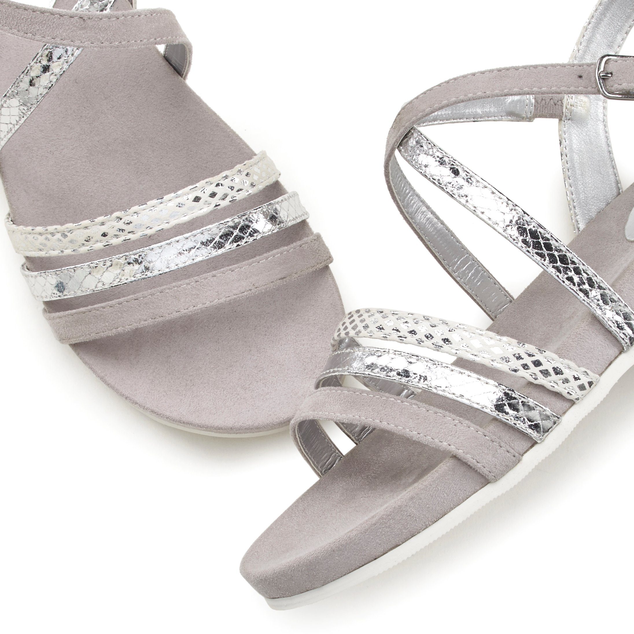 Lascana Sandalen Sandalette, zomerschoen met metallic-look VEGAN