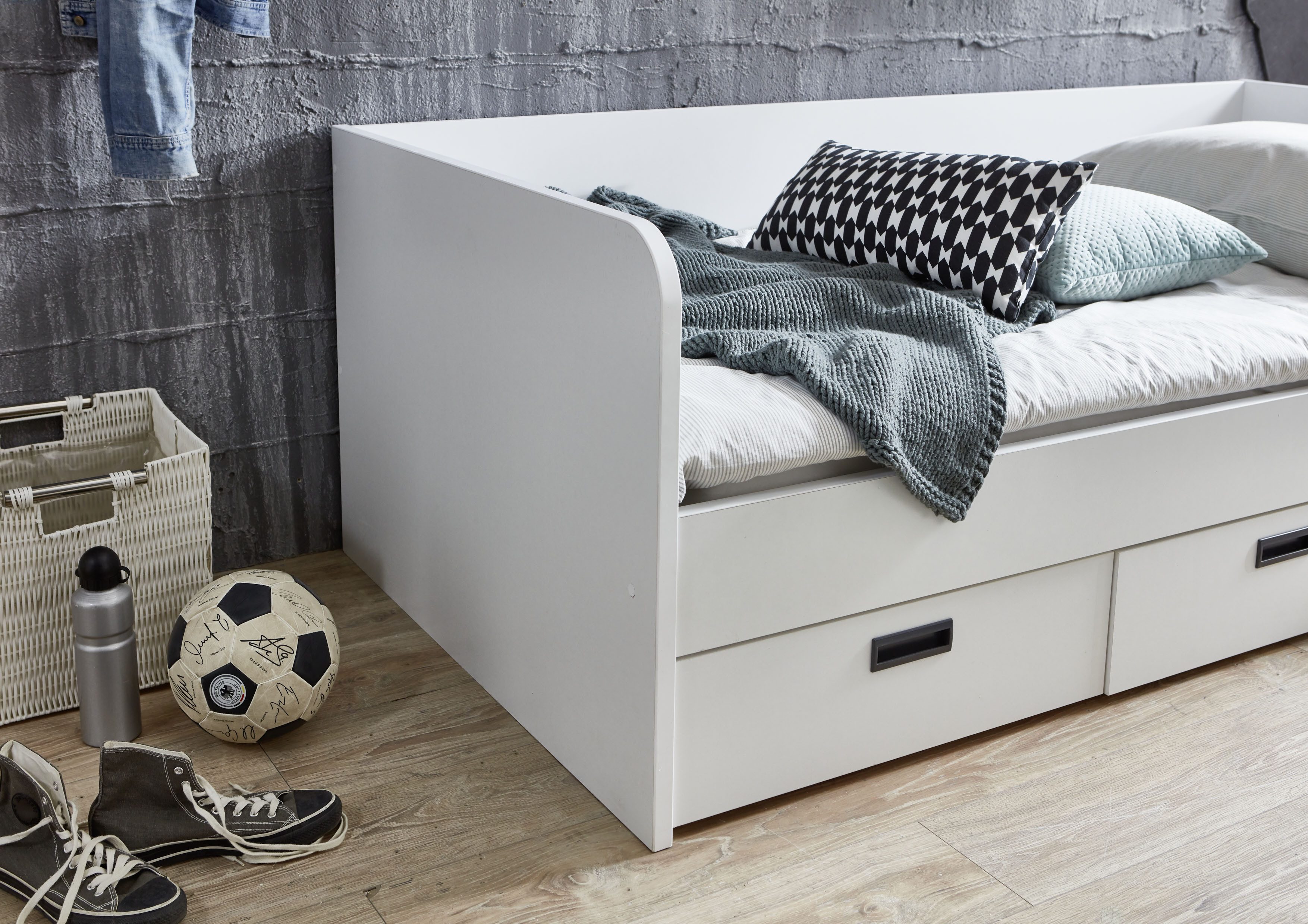Relita 1-persoonsledikant uitrekbaar tot 180x200 cm, 3 lades, met lattenbodem, 2 kleuren