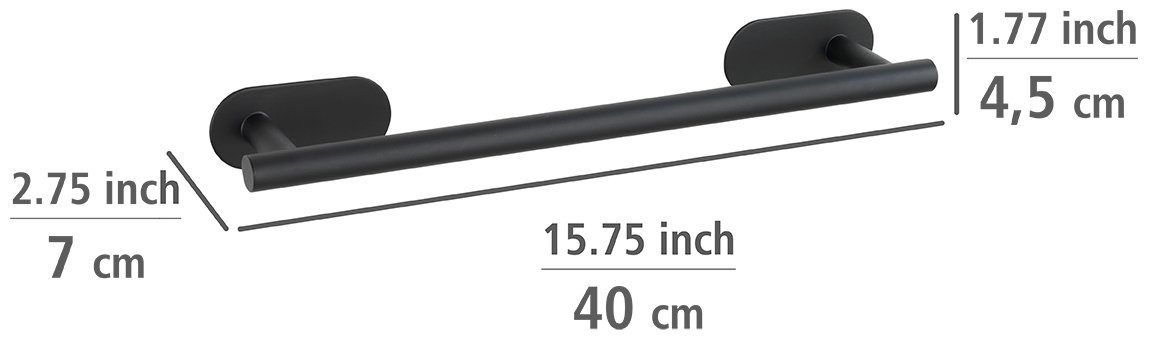 WENKO Handdoekhouder Orea black Bxdxh: 40x7x4,5 cm, bevestigen zonder boren