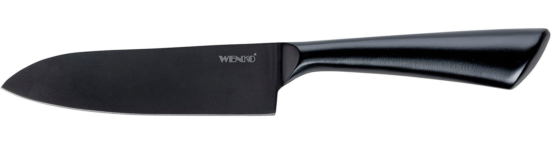 WENKO Messenblok Model Mera met messen-set & schaar roestvrij staal en gerookt bamboe, fsc®-gecertificeerd (set, 5-delig)