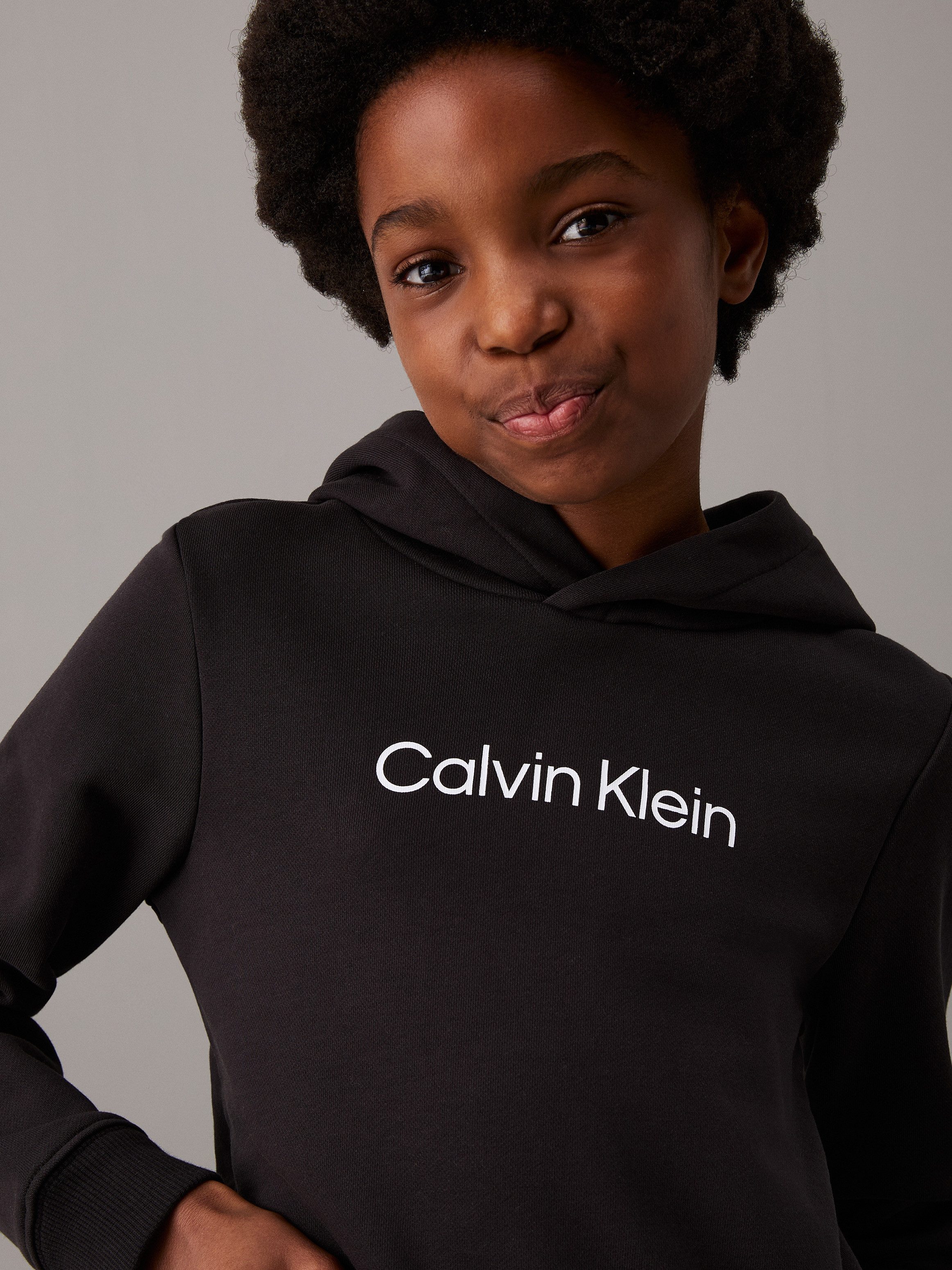 Calvin Klein Hoodie INST. LOGO REG. TERRY HOODIE voor kinderen tot 16 jaar en met logo-opdruk