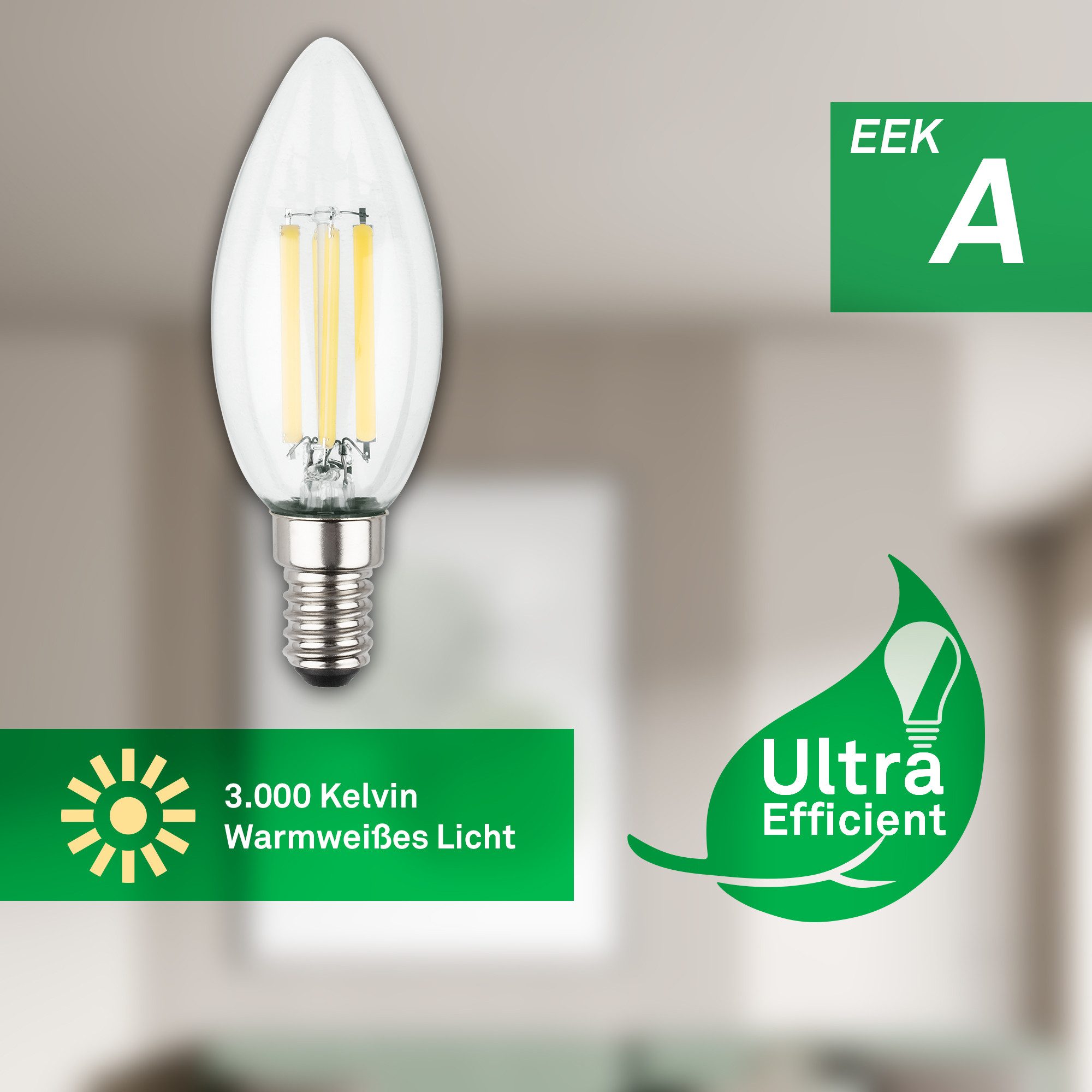 Briloner Leuchten Led-verlichting Ultra-efficiënte lichtbron EEK A, 2-pack, E14