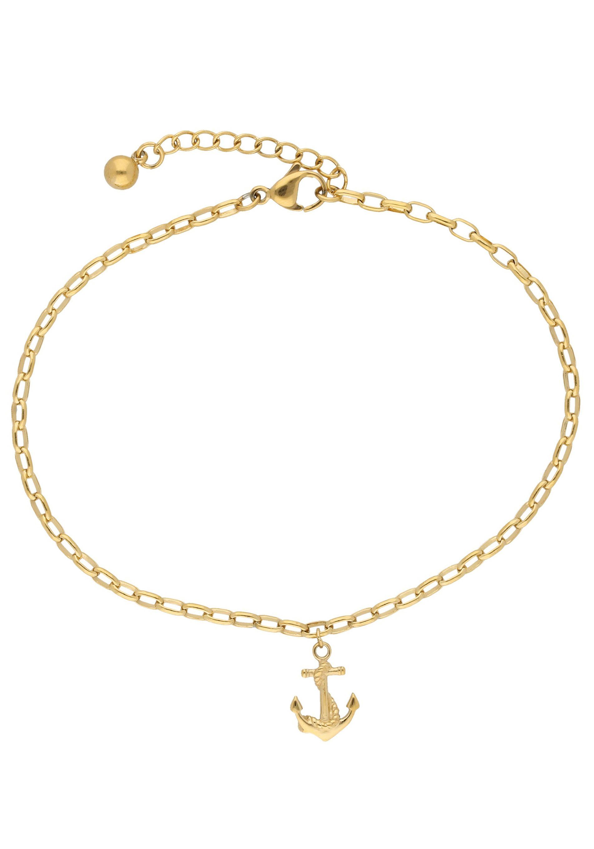 Firetti Enkelkettinkje Sieraad cadeau lichaamsversiering maritiem anker+touw, ankerkette dames enkelkettinkjes goud(kleur)