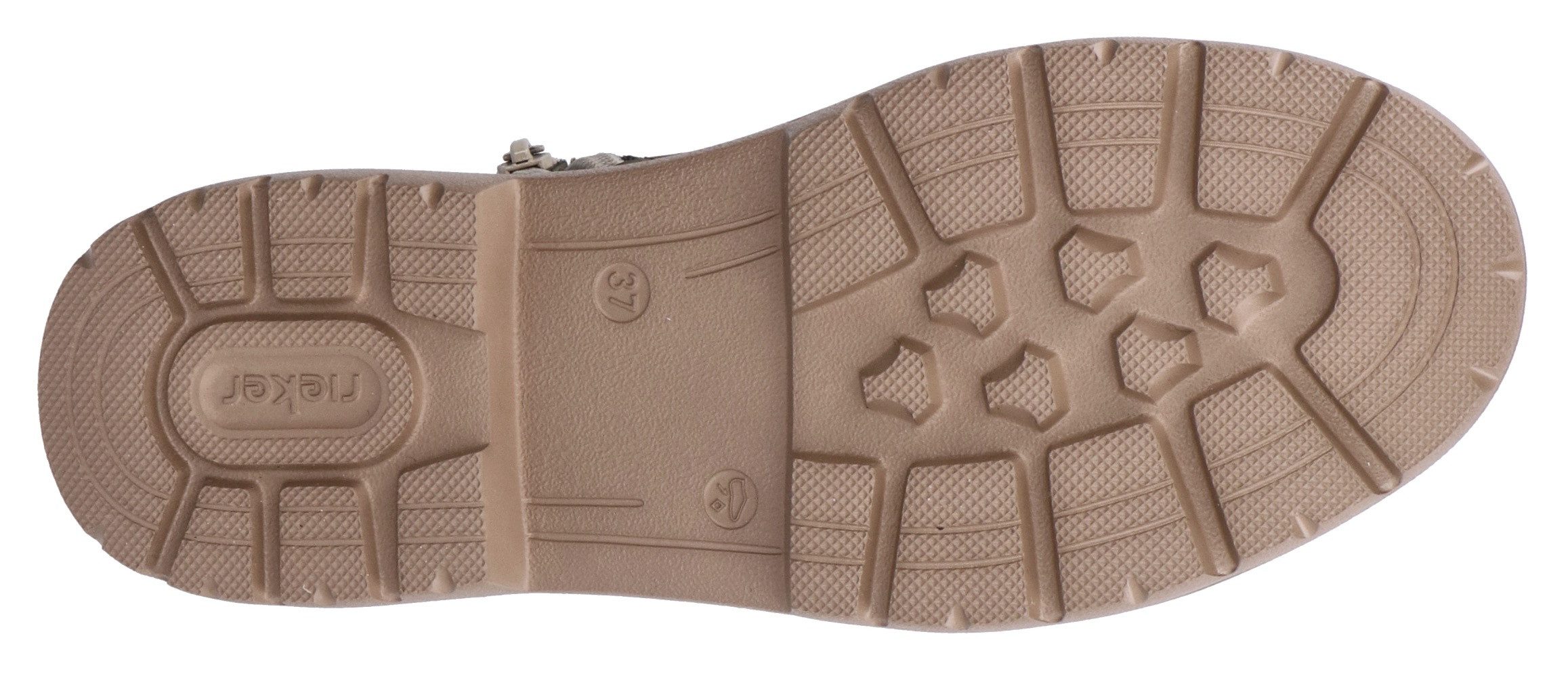 Rieker Veterschoenen enkellaars, plateausool, contrastnaad, met binnenrits