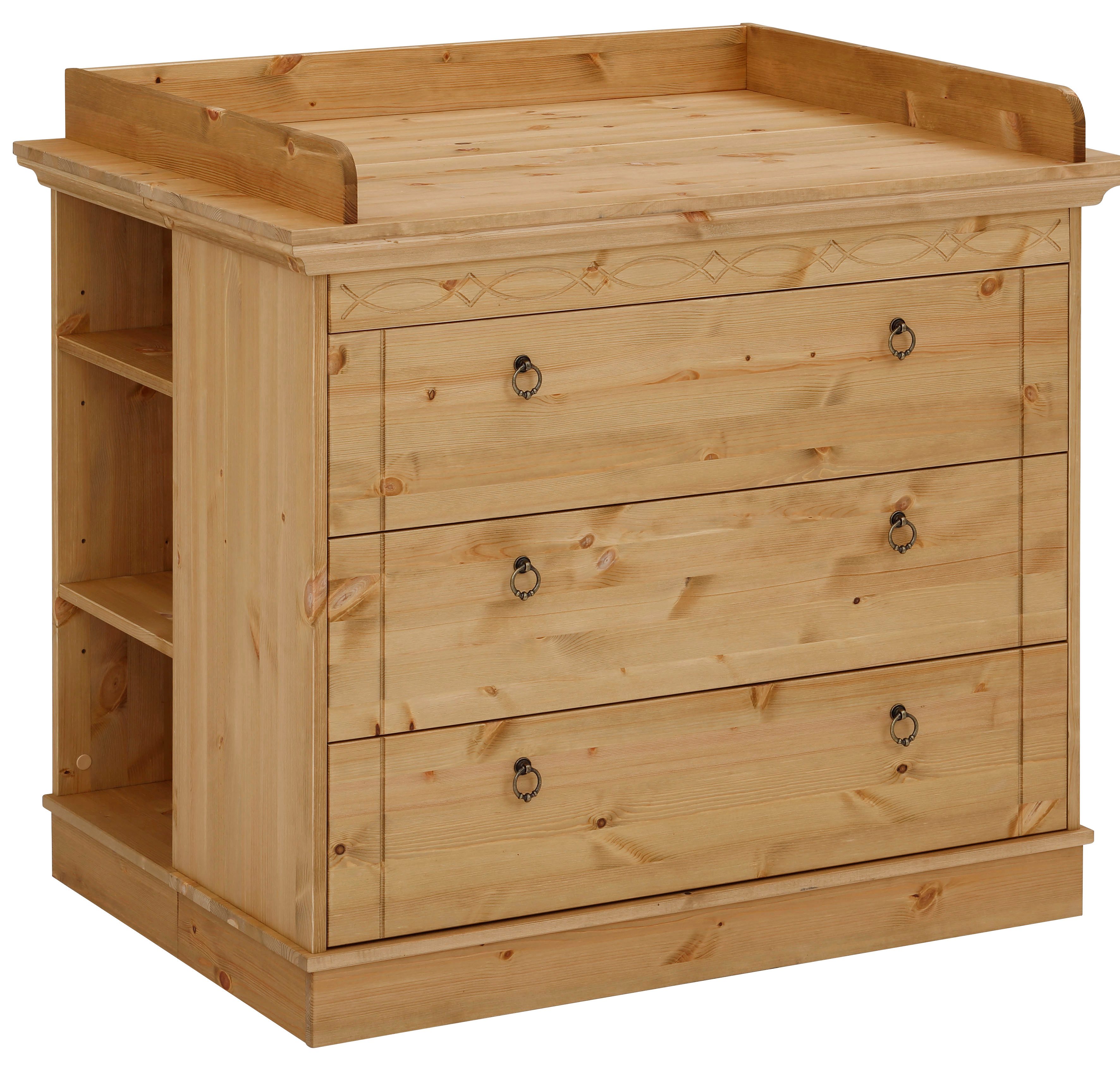 Lüttenhütt Commode Indra, landhuisstijl, veel opbergruimte FSC® gecertificeerd massief hout, inclusief onderbouwrek en opzet
