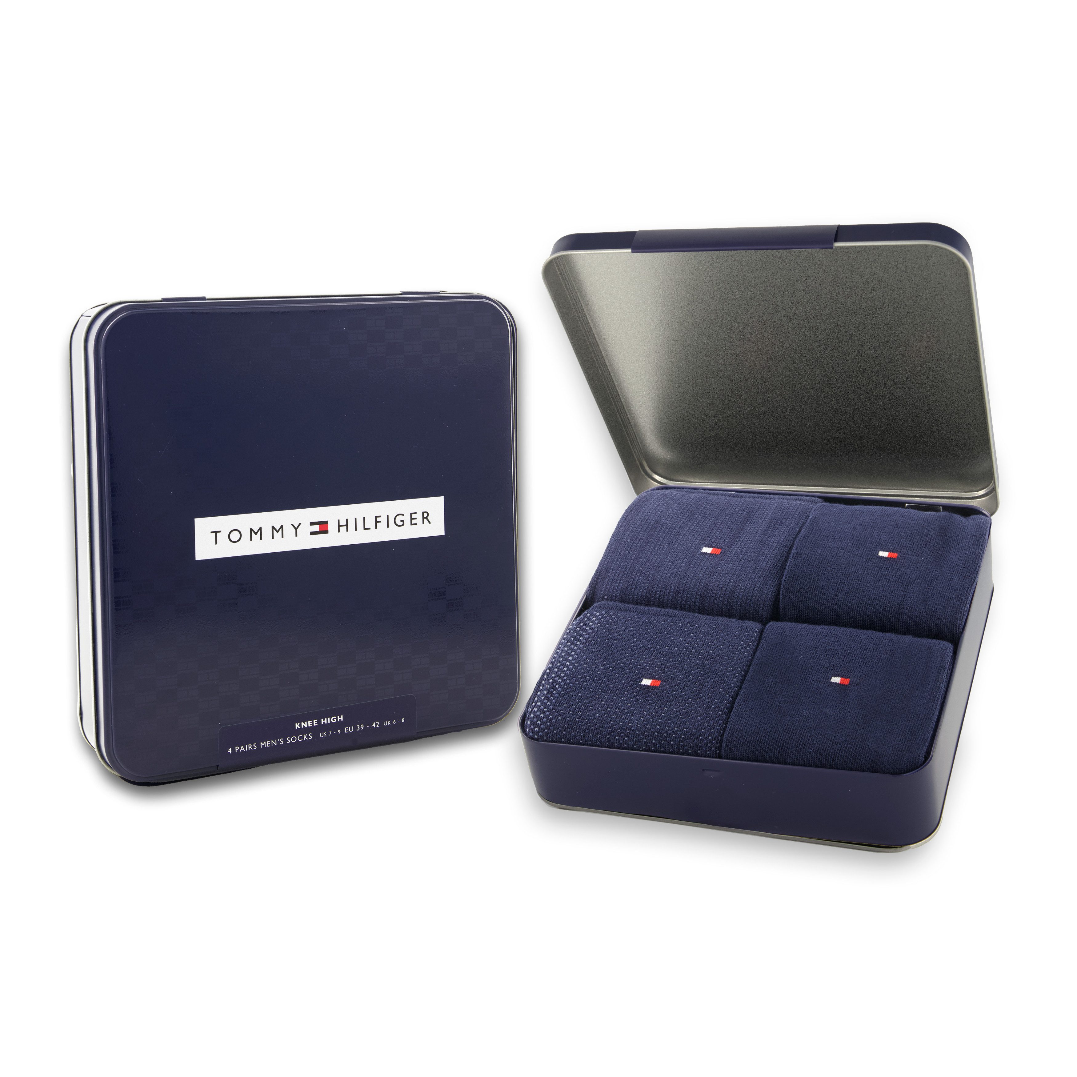 Tommy Hilfiger Kniekousen TH MEN KNEEHIGH 4P TIN GIFTBOX (Set van 4)