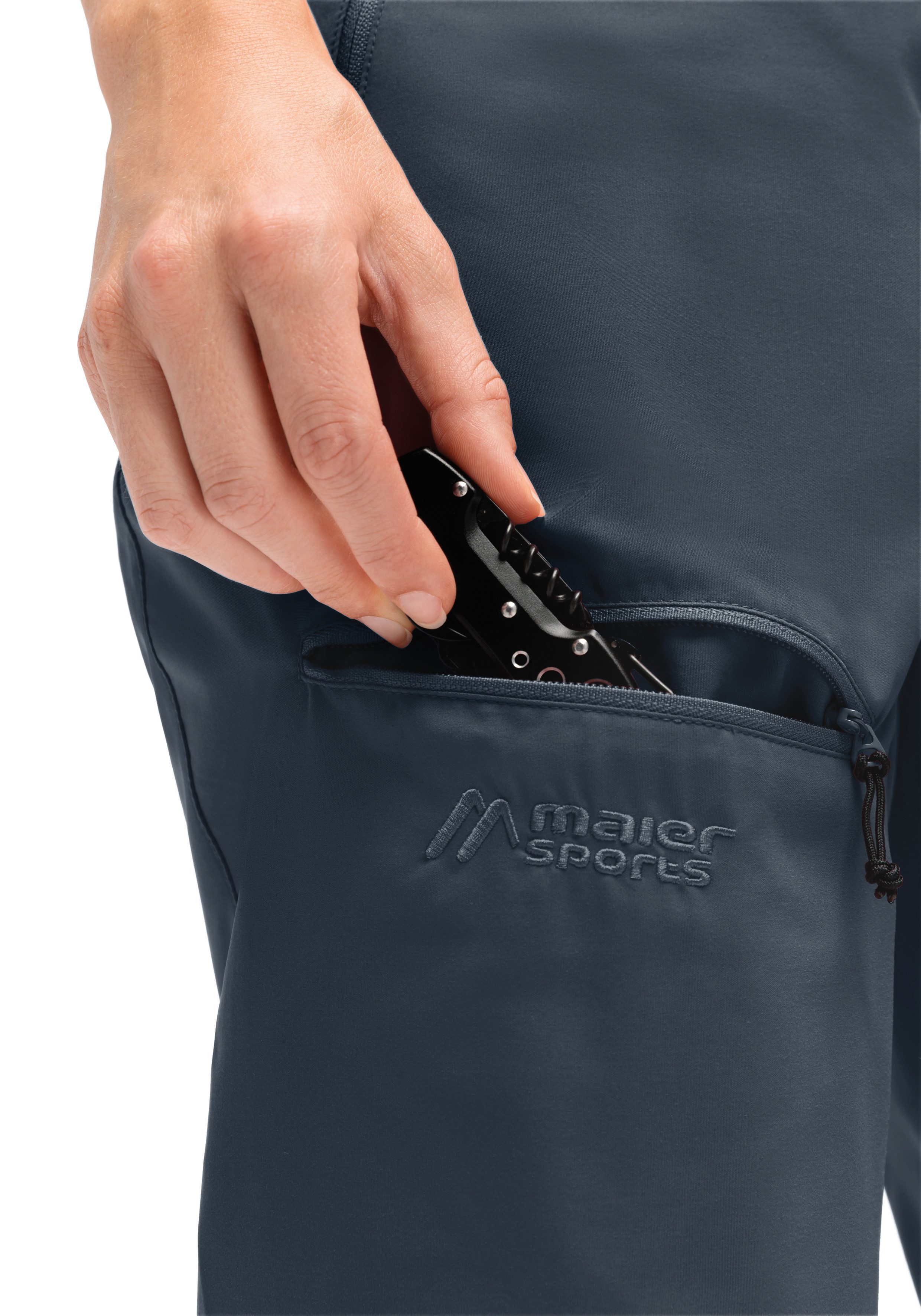 Maier Sports Outdoorbroek Lulaka capri loop Dames wandelbroek, elastische functionele broek met 3 zakken, regular fit