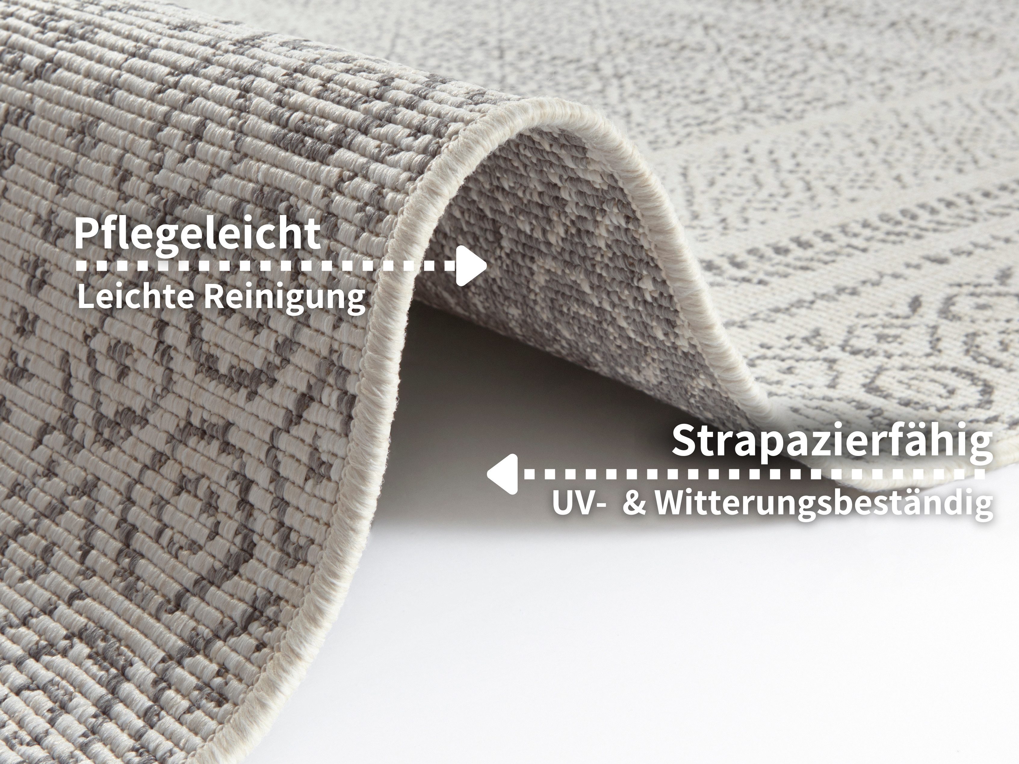 my home Vloerkleed Bernard omkeerbaar tapijt ook als loper, robuust, onderhoudsvriendelijk, vlakweefsel, binnen en buiten