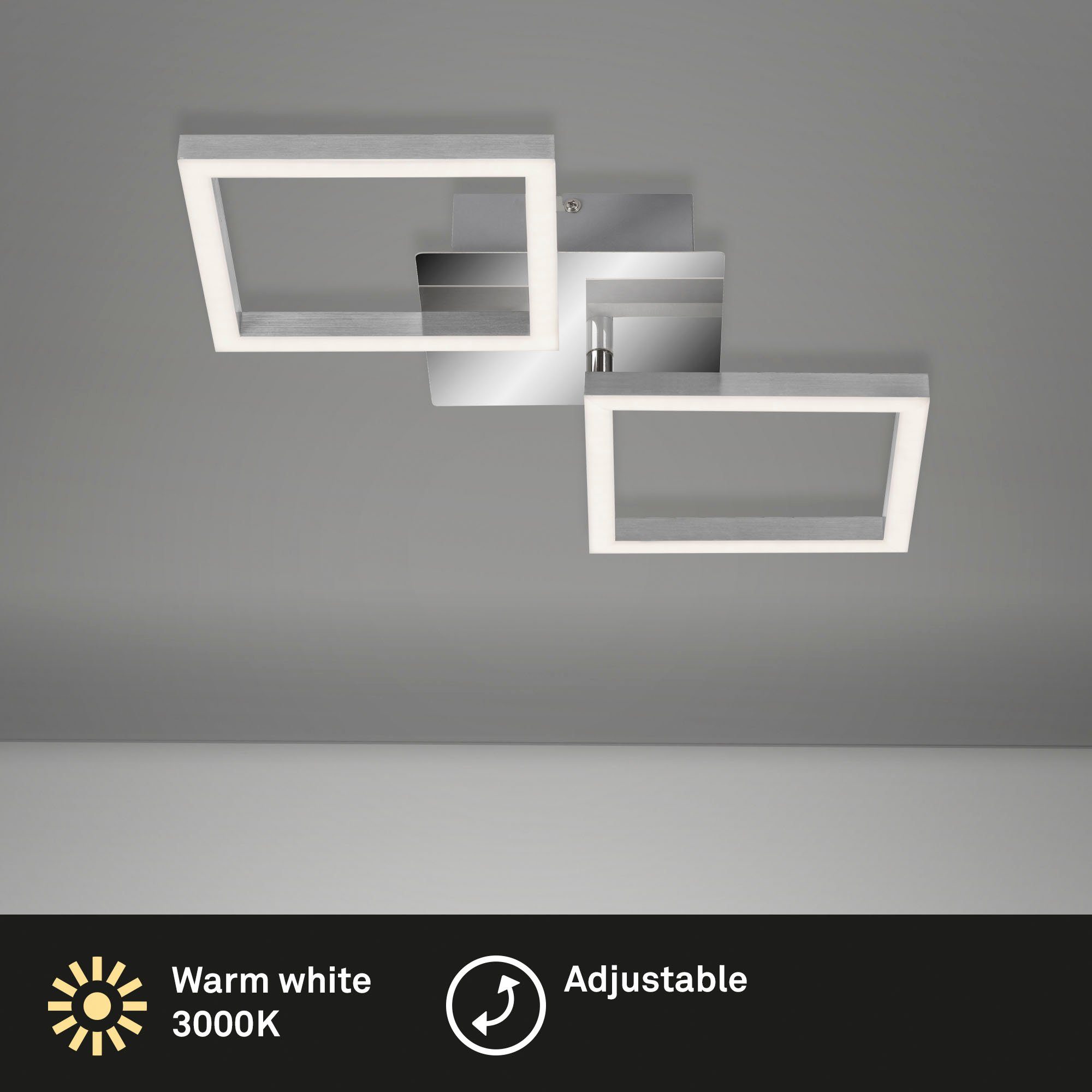 Briloner Leuchten Led-plafondlamp 3207018 FRAME Plafondlamp, 47x22,6x7,3 cm, chroom-aluminium, 5,5W, woonkamer, slaapkamer