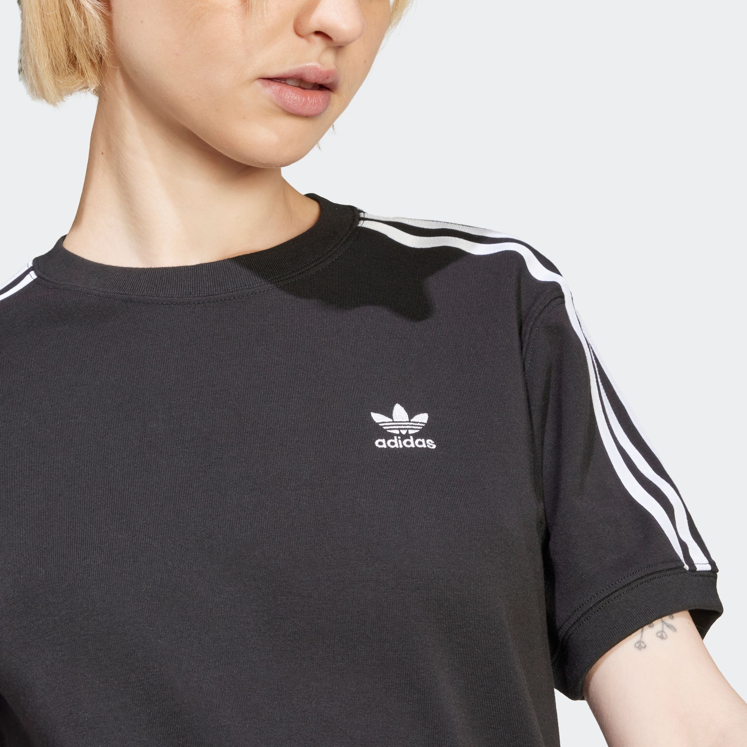 adidas Originals T-shirt 3 STRIPE TEE drie-strepen shirt met trefoil-logo