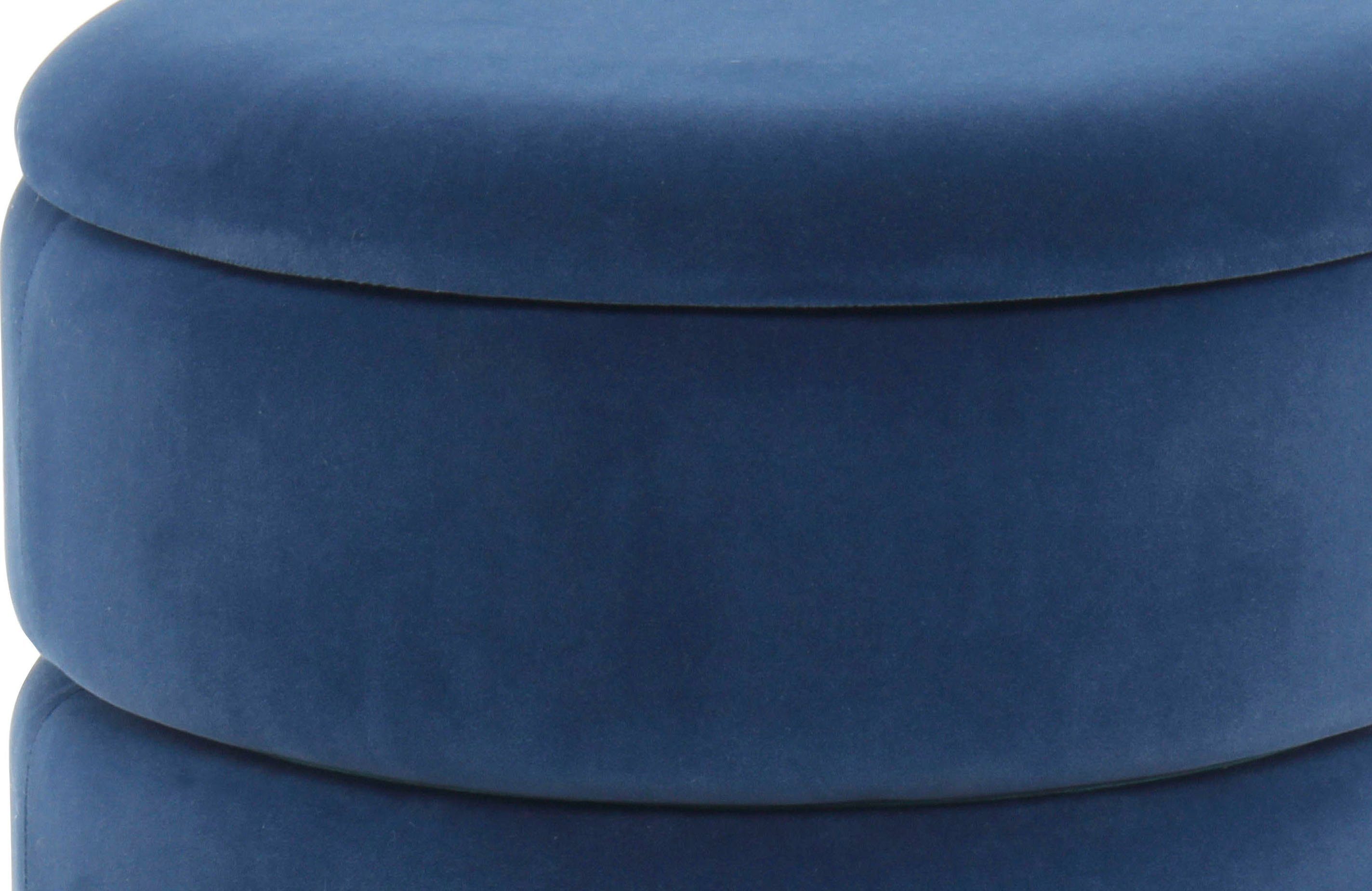 Kayoom Hocker met bergruimte Kruk Zero 525, zitkruk met comfort, ronde, moderne vorm glamoureus, elegant, met opbergruimte, bekleding van fluweelzacht stof (1 stuk)