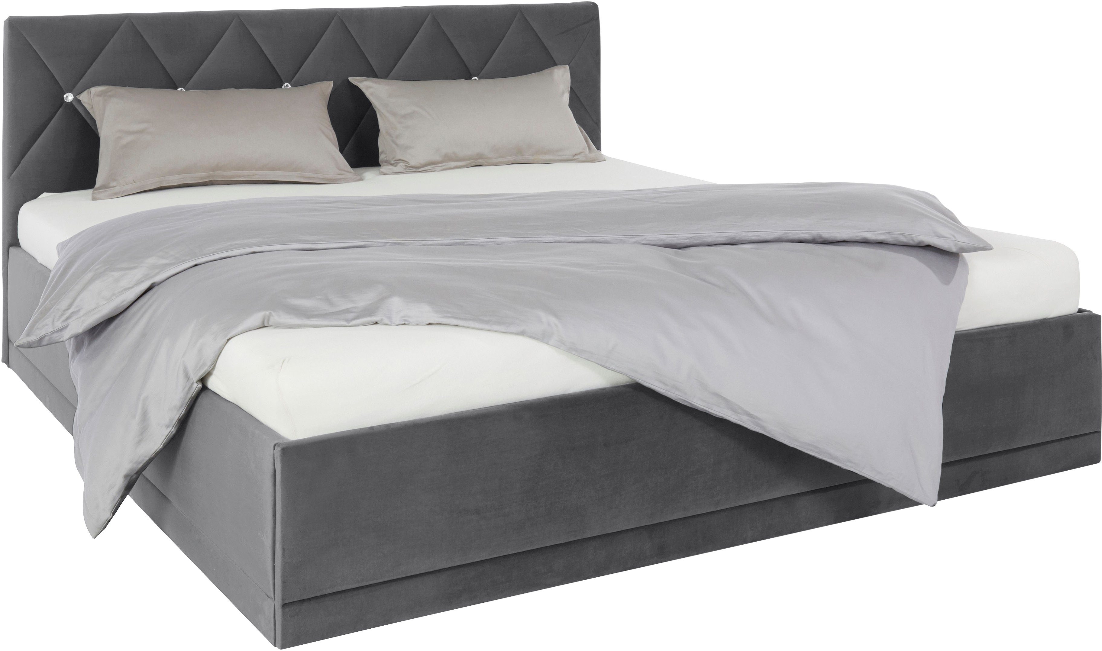 Westfalia Polsterbetten Gestoffeerd bed ADAMAS ook met bedlade, knoopdetails met stras